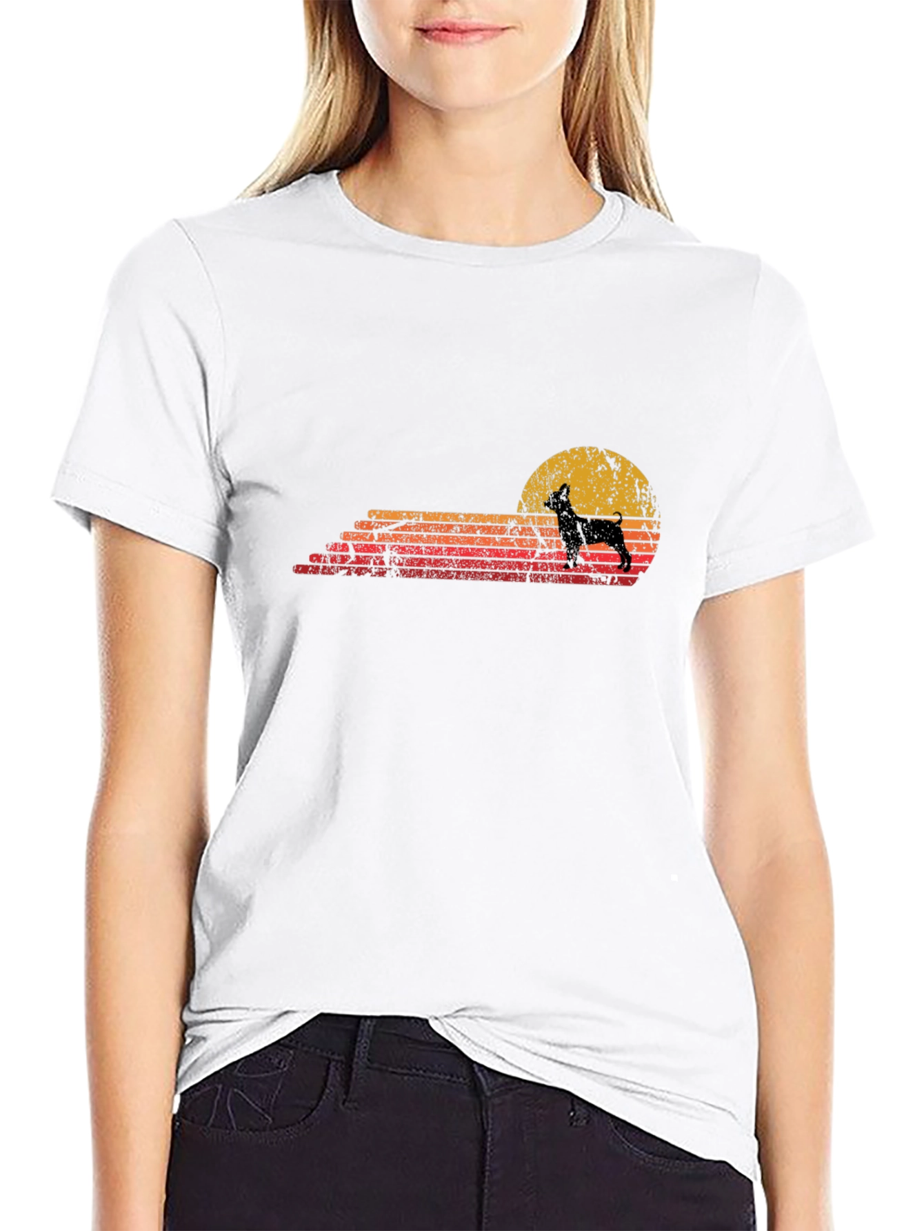 Retro Dog Silhouette Graphic Tee
