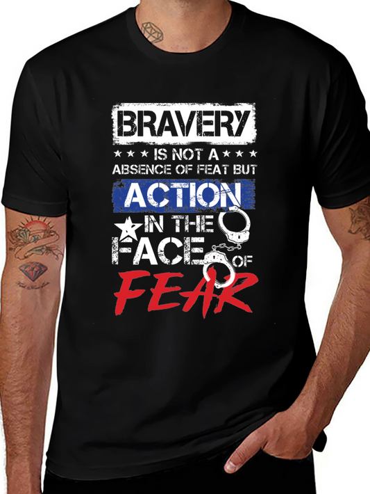 Bravery Action Face Fear Graphic T-Shirt