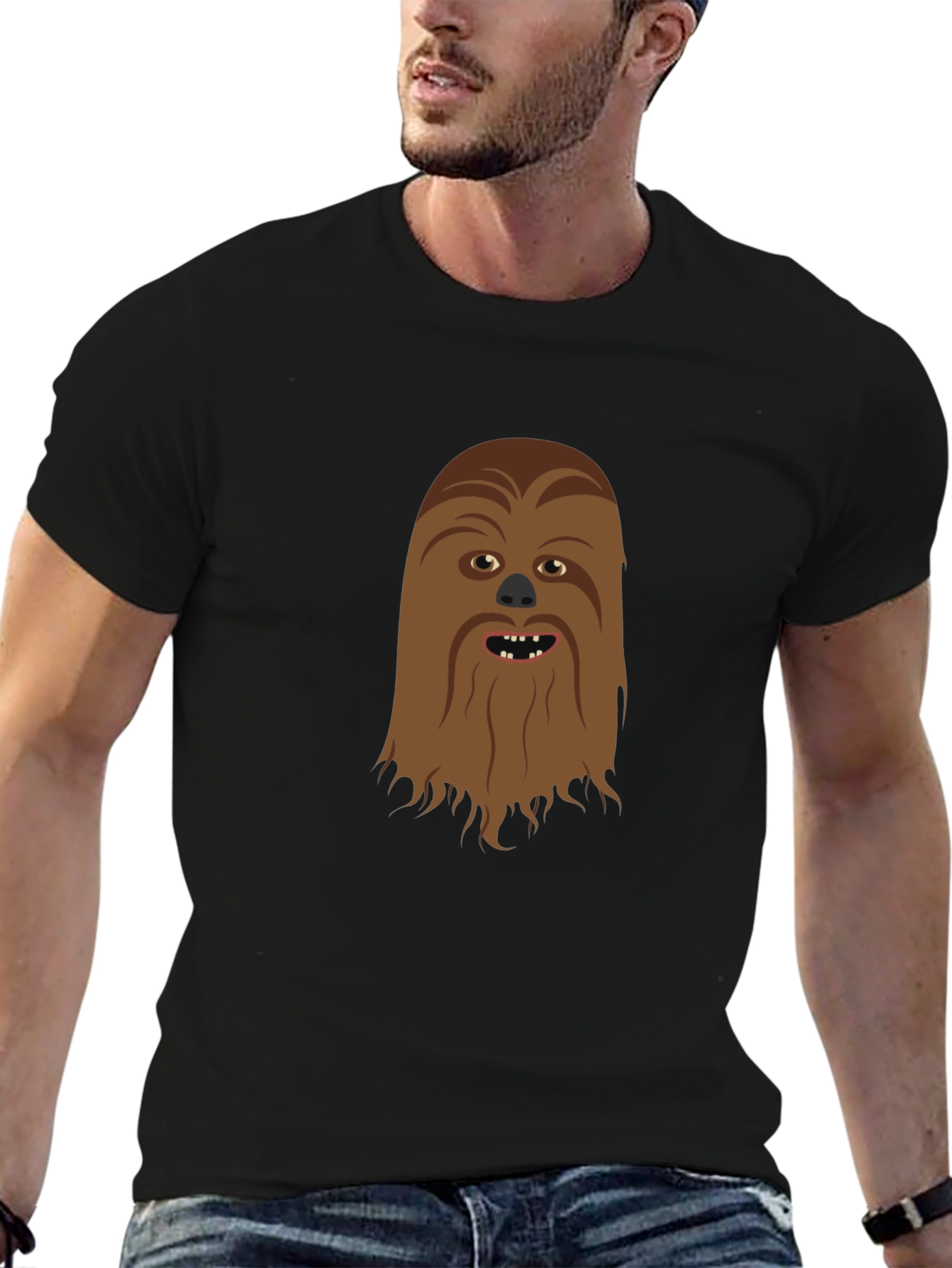 Chewbacca Face Black T-Shirt