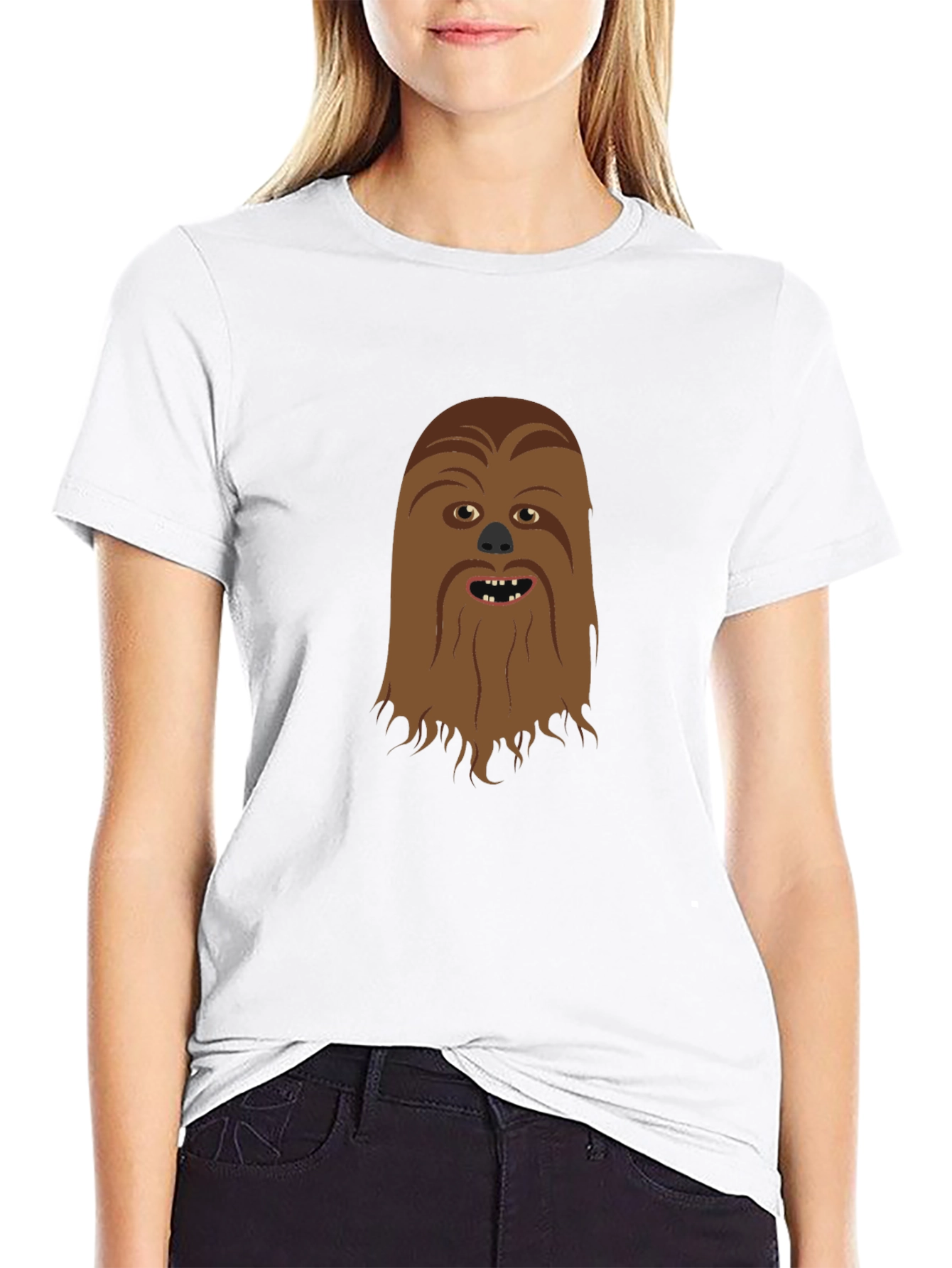 Chewbacca Face Black T-Shirt