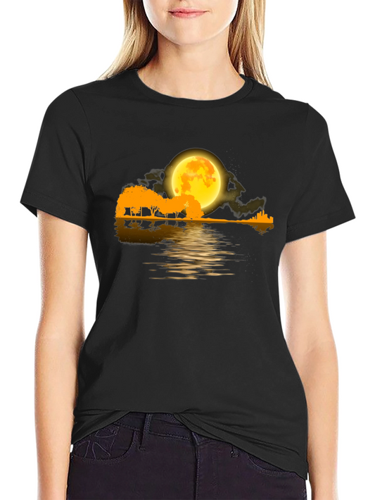 Moonlit River Guitar T-Shirt
