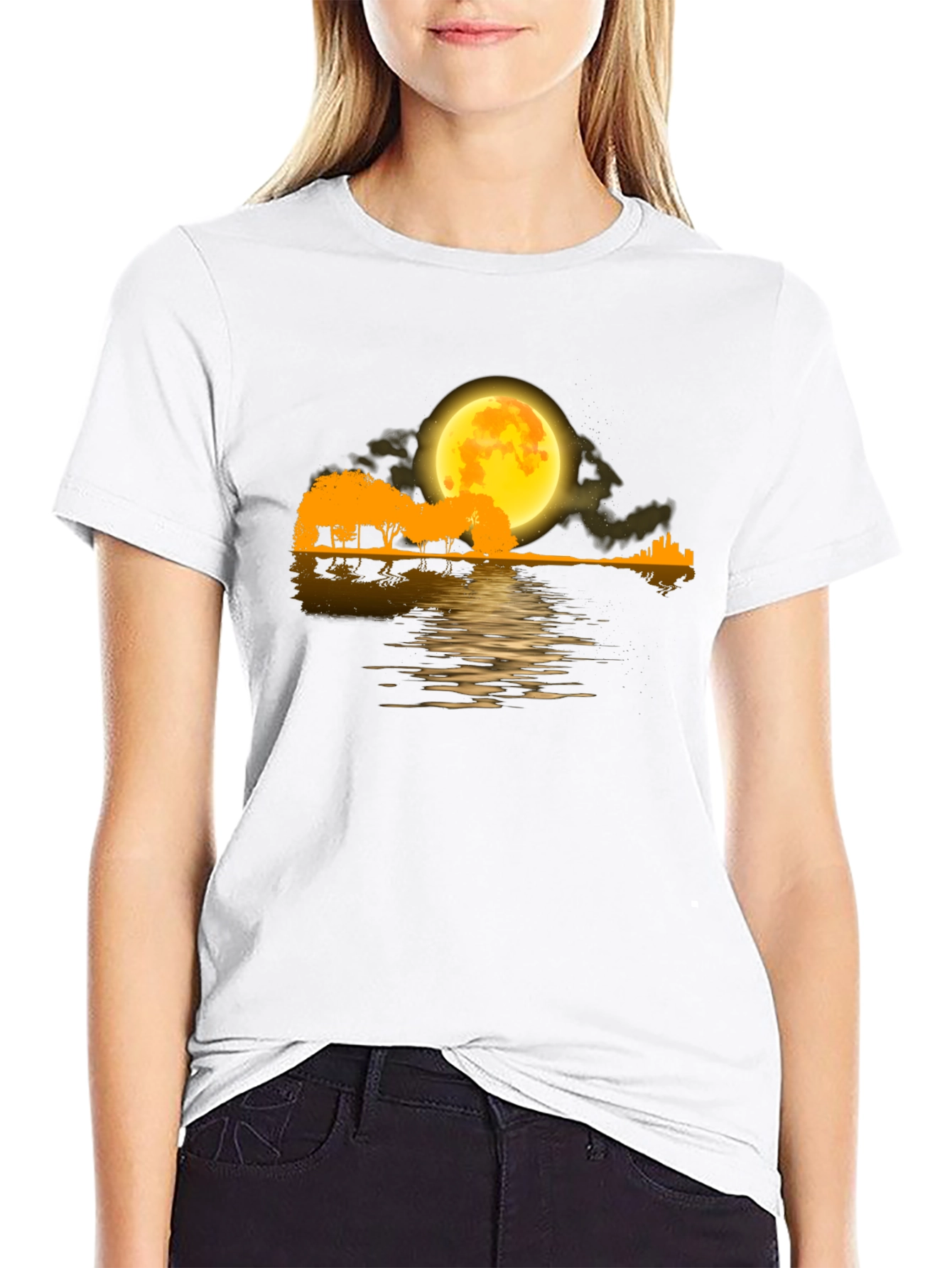 Moonlit River Guitar T-Shirt