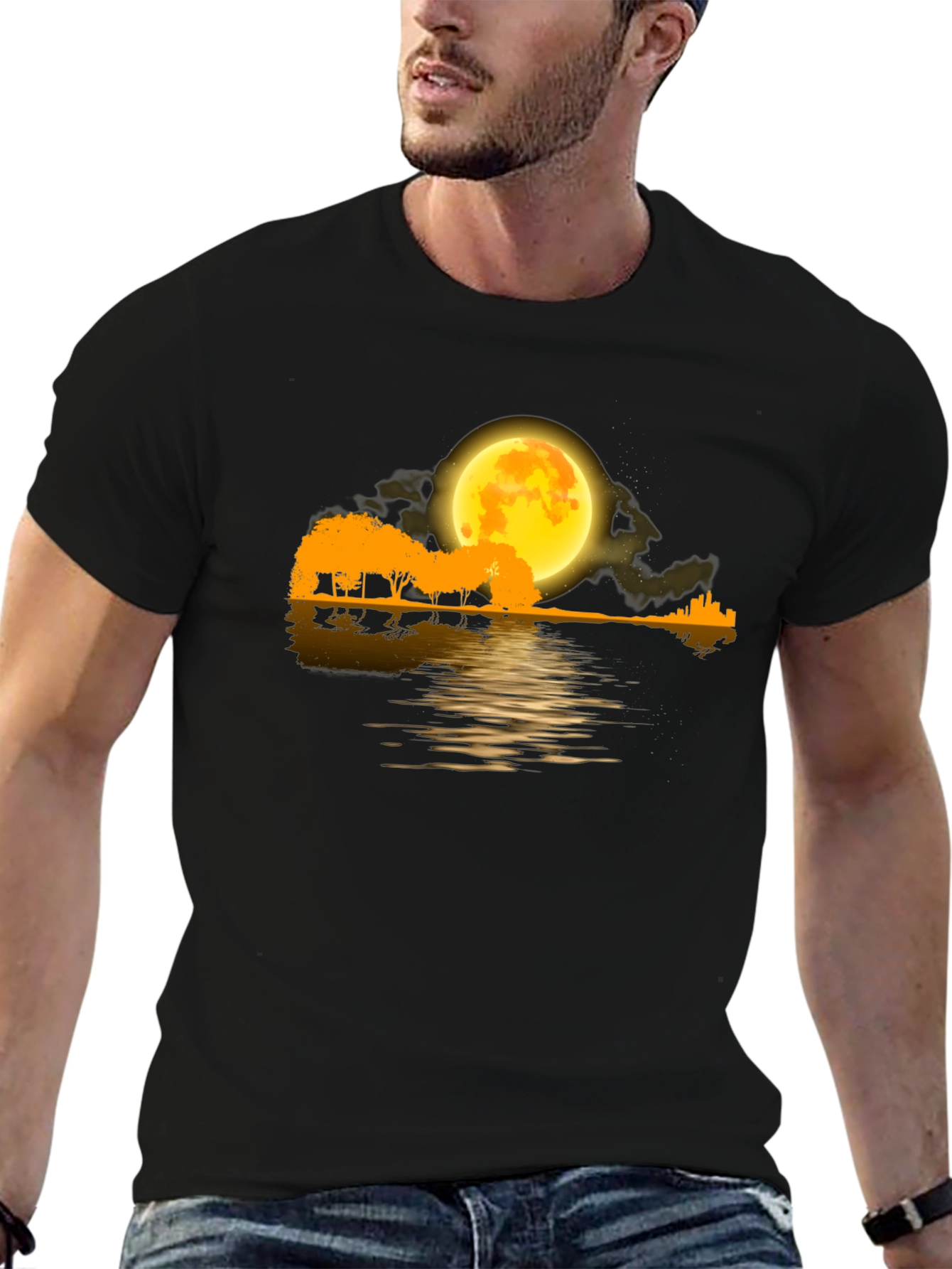 Moonlit River Guitar T-Shirt
