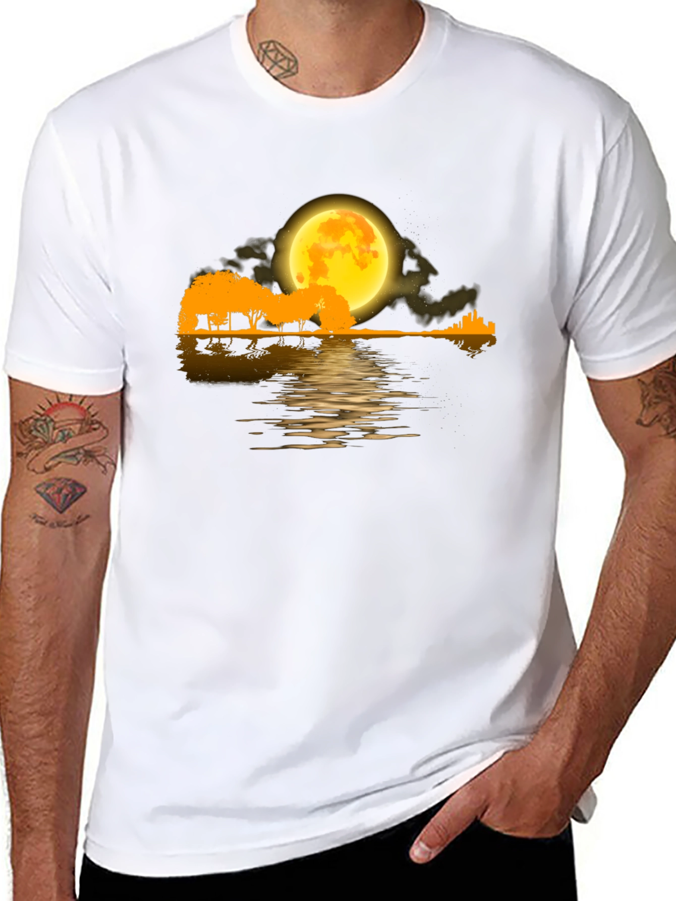 Moonlit River Guitar T-Shirt