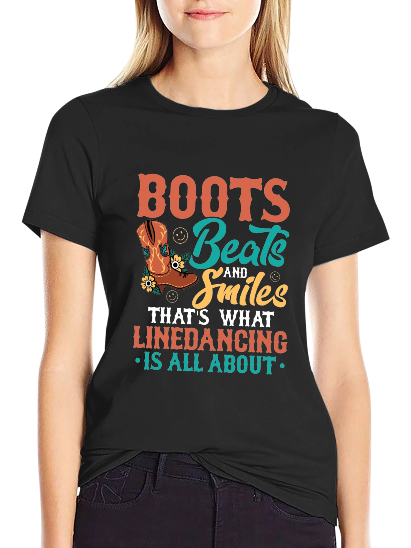 Boots Beats Smiles Linedancing T-Shirt