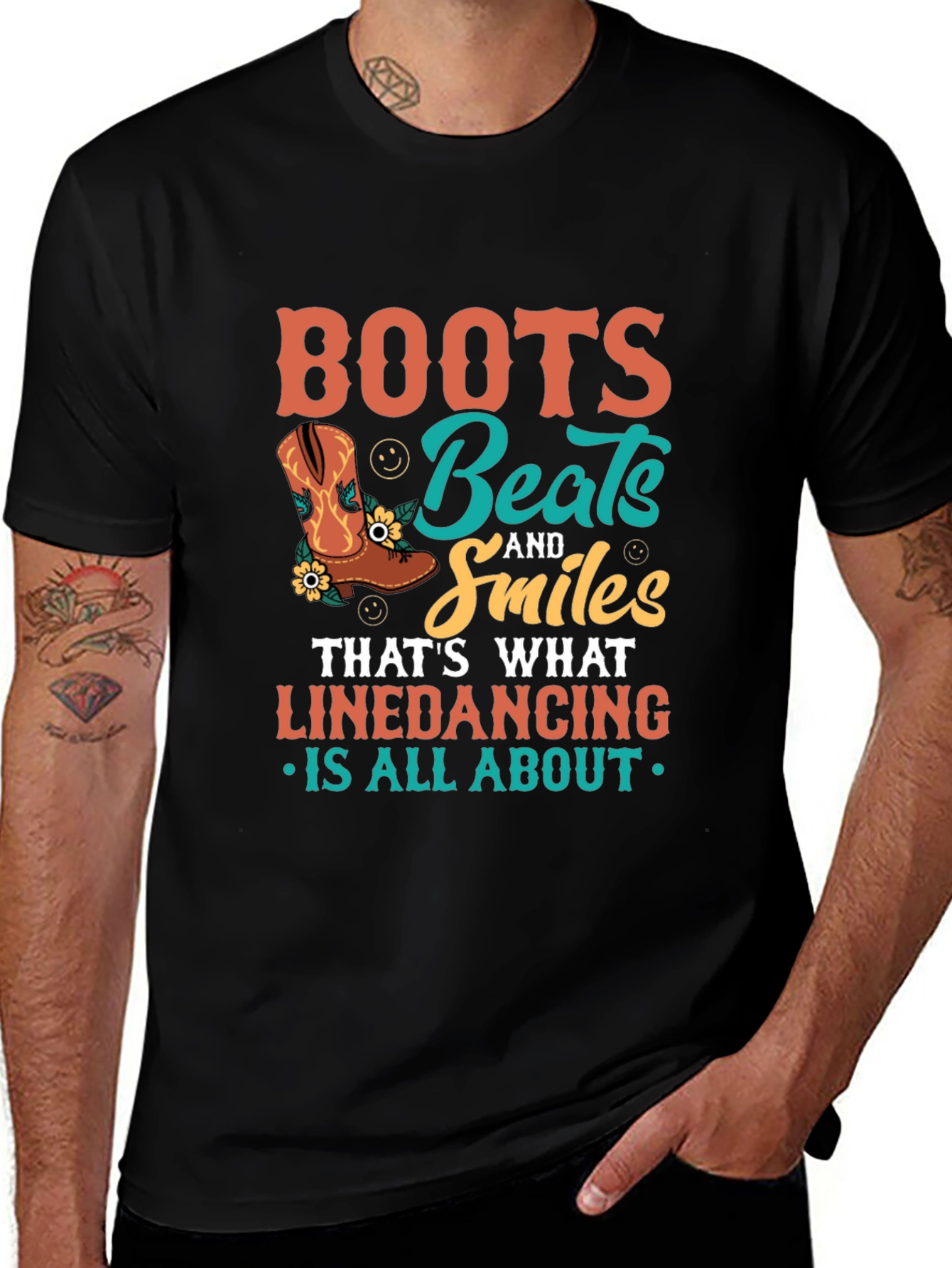 Boots Beats Smiles Linedancing T-Shirt