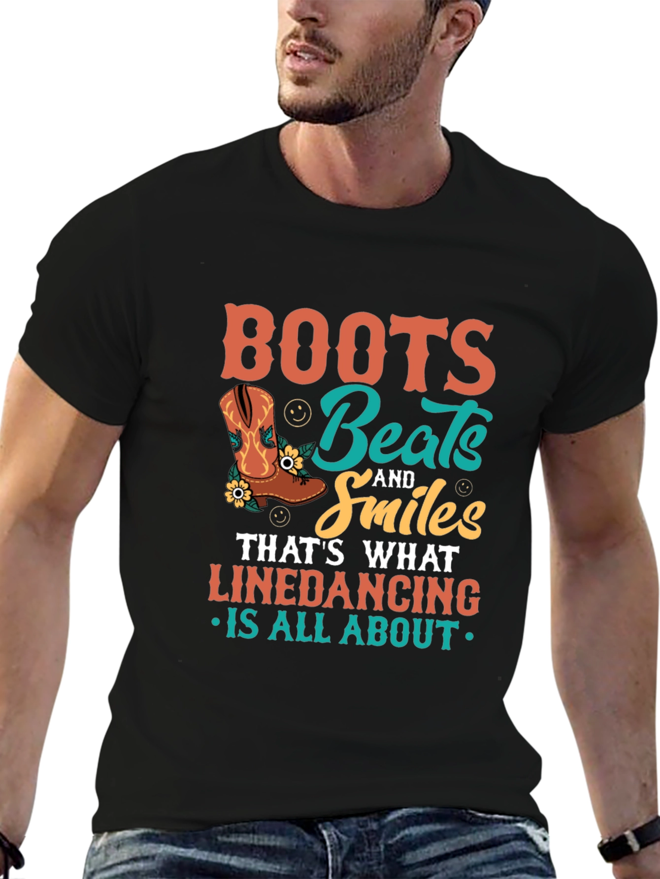 Boots Beats Smiles Linedancing T-Shirt