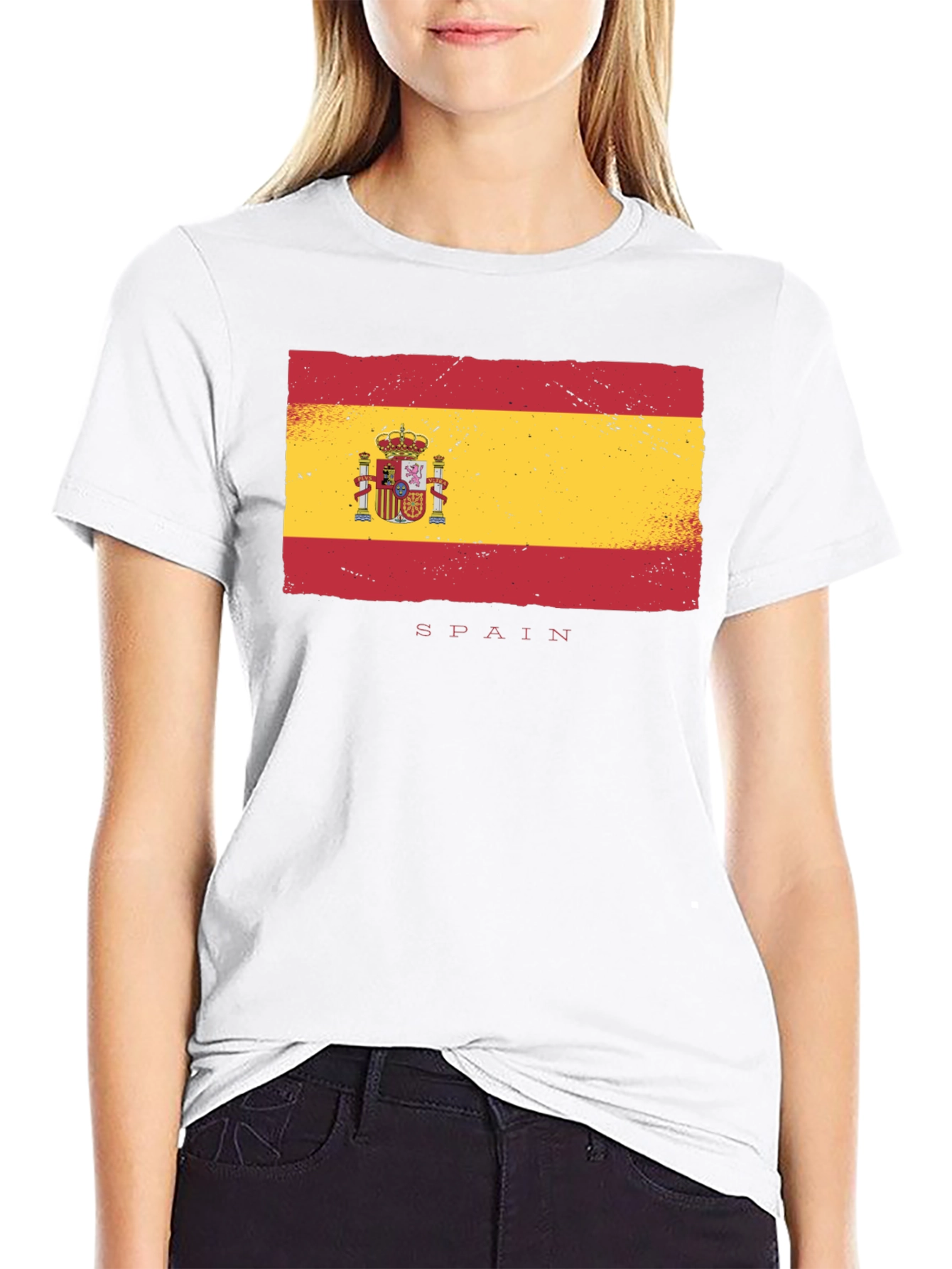 Spain Flag T-Shirt - Distressed Design