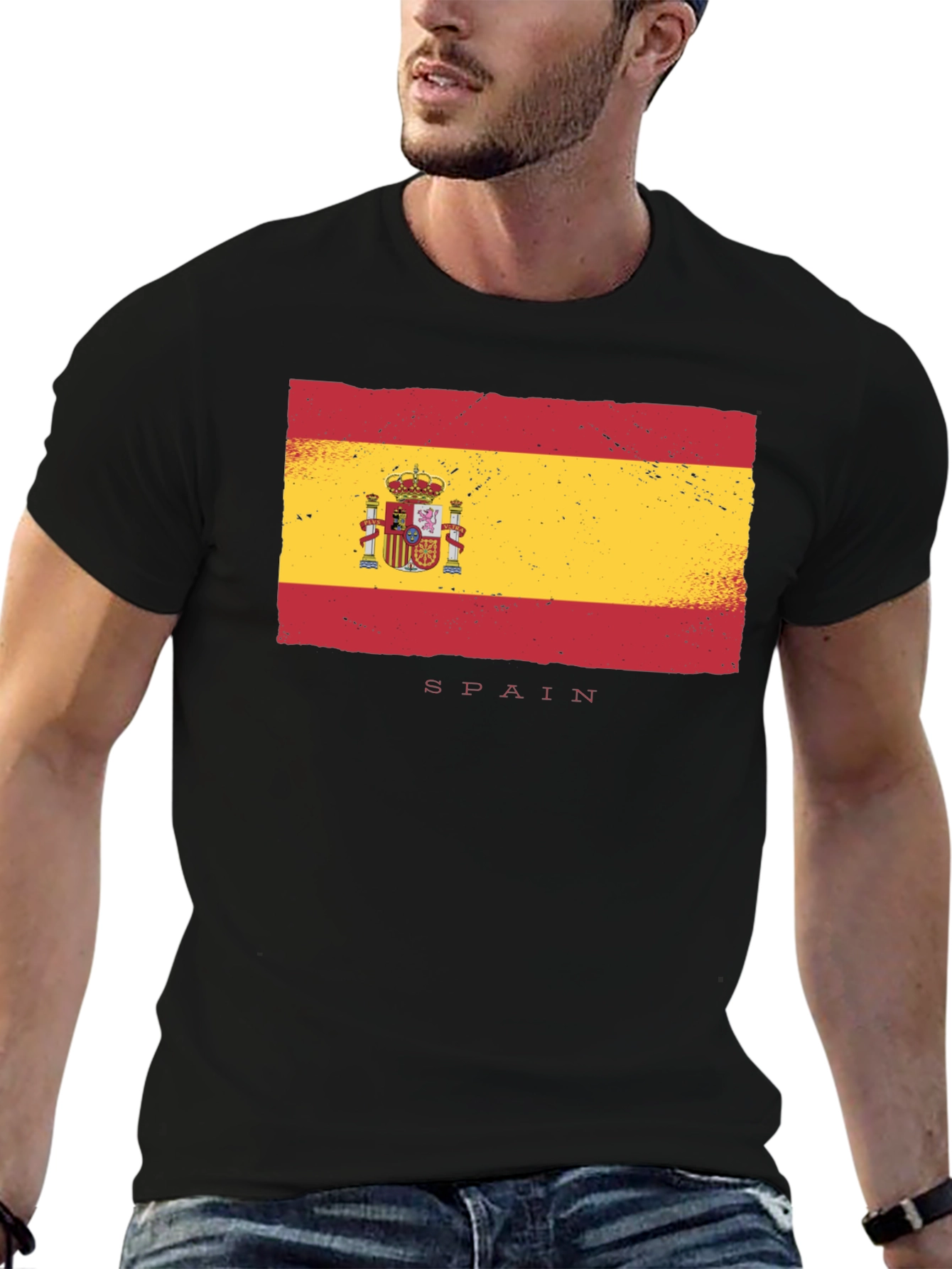 Spain Flag T-Shirt - Distressed Design