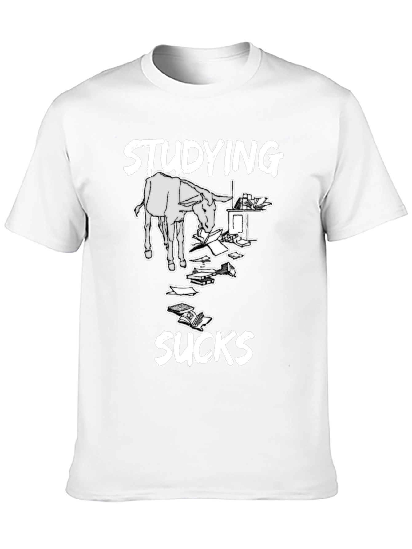Studying Sucks T-Shirt - Novelty Donkey Design