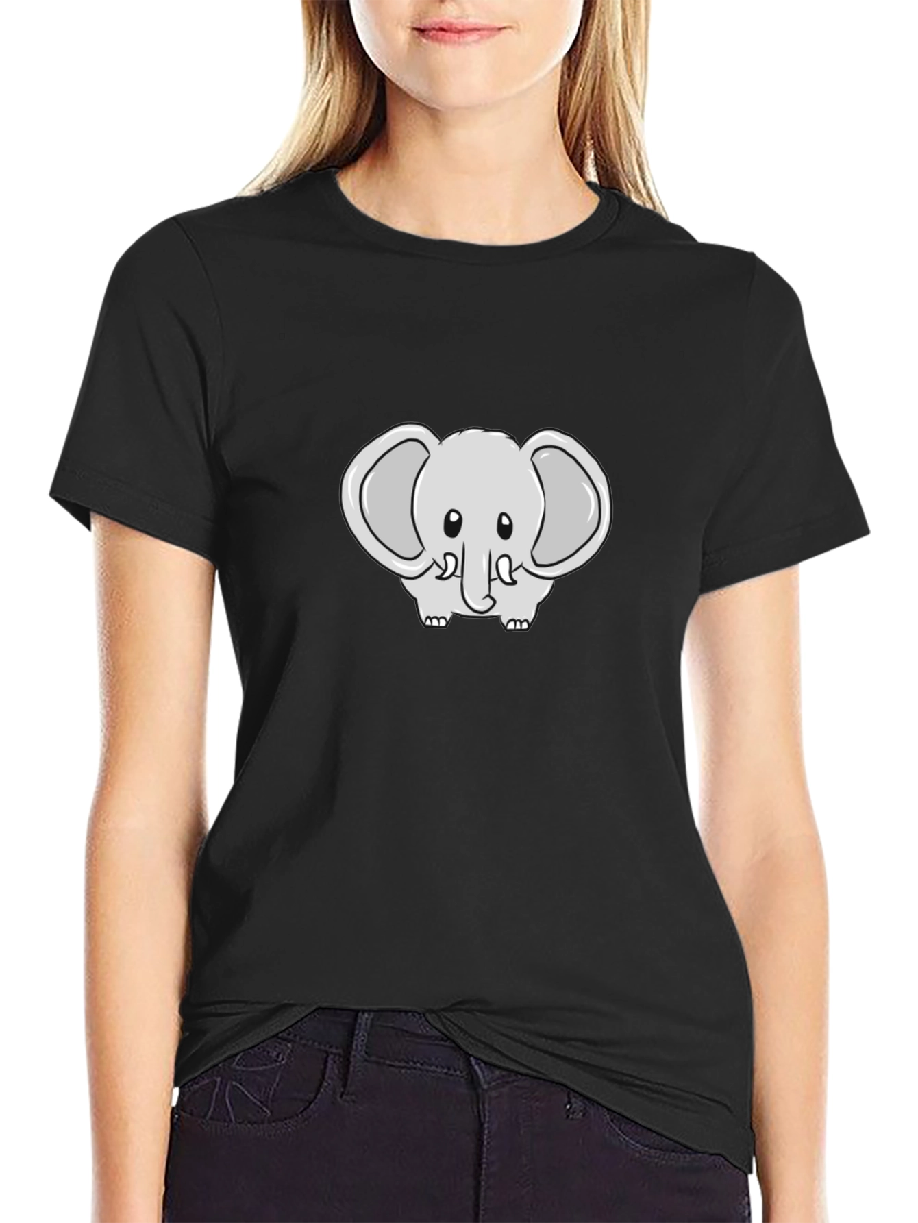 Cute Elephant Graphic Tee - Soft Cotton Blend