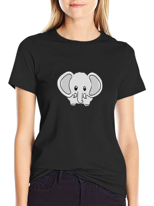 Cute Elephant Graphic Tee - Soft Cotton Blend