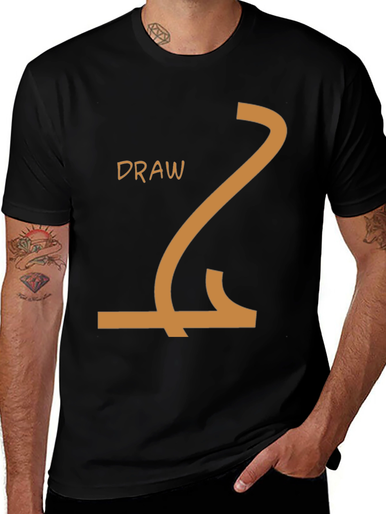 Draw Line Art T-Shirt - Creative Design Tee