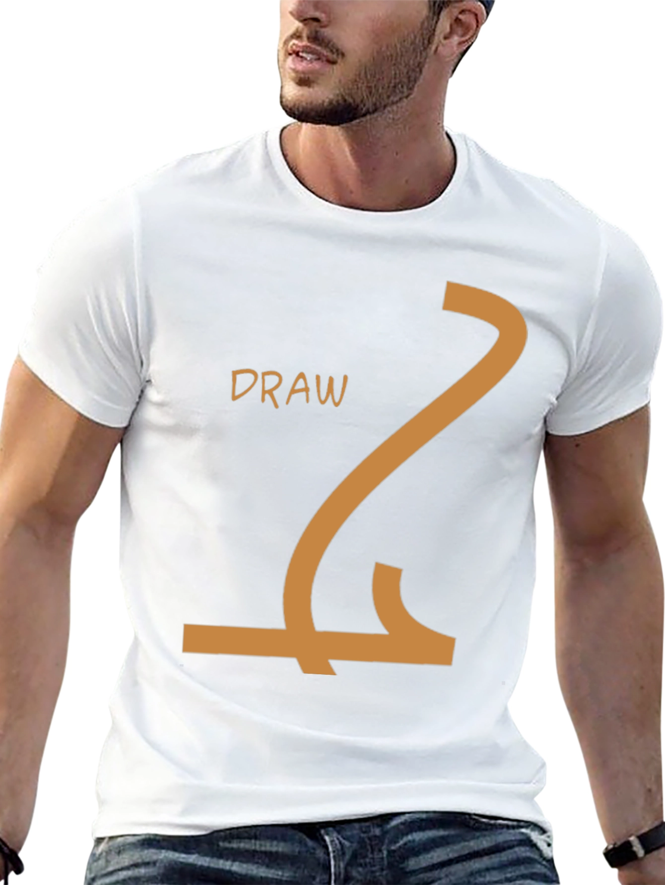 Draw Line Art T-Shirt - Creative Design Tee