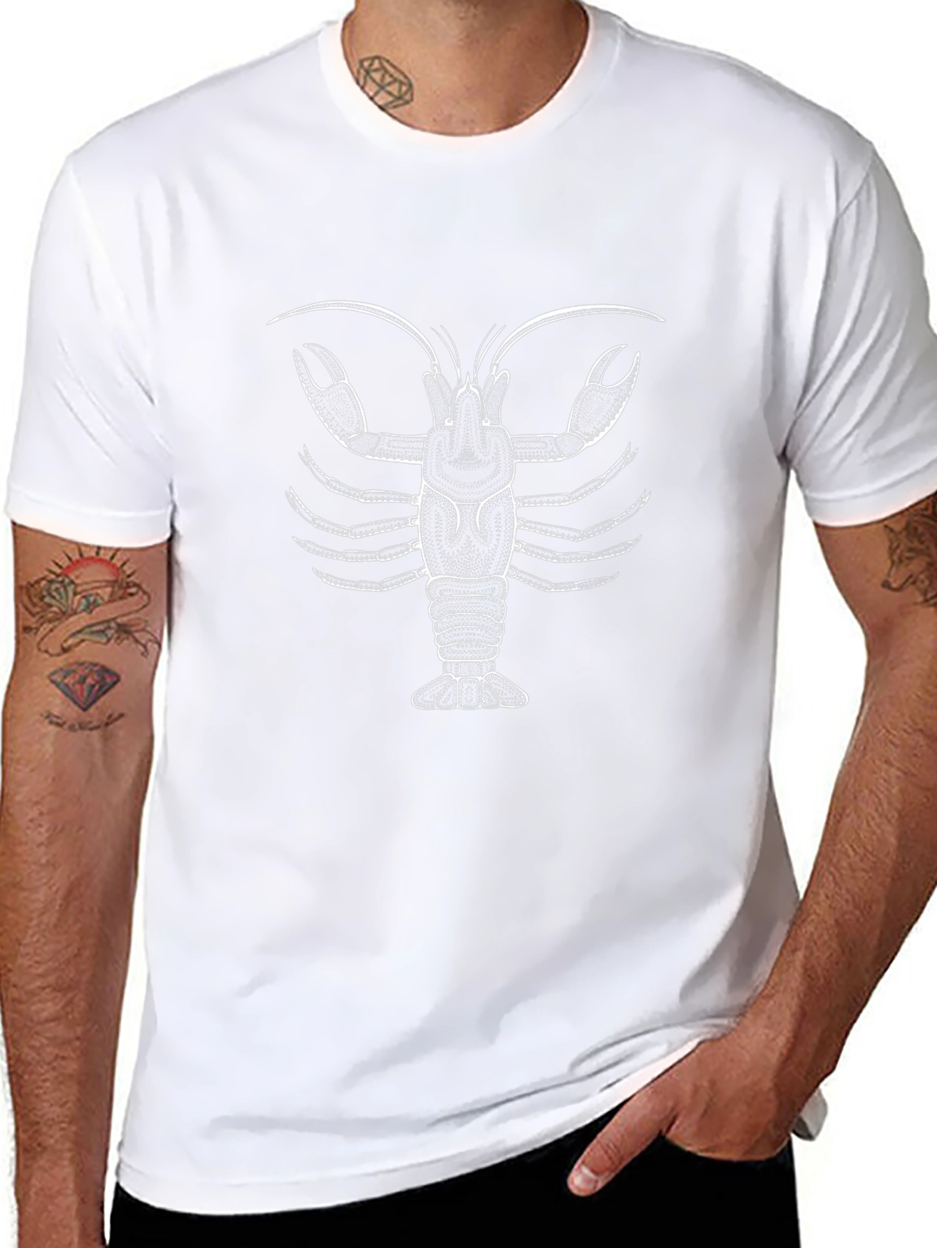 Lobster Graphic Print Crew Neck T-Shirt