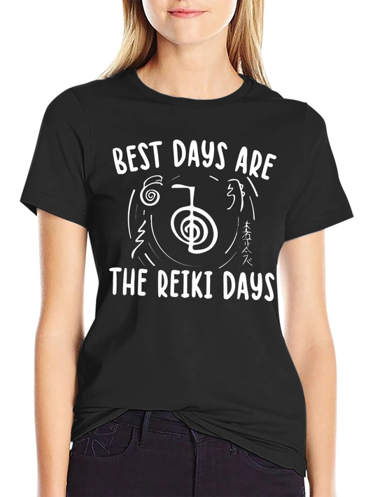 Reiki Days Black Graphic T-Shirt