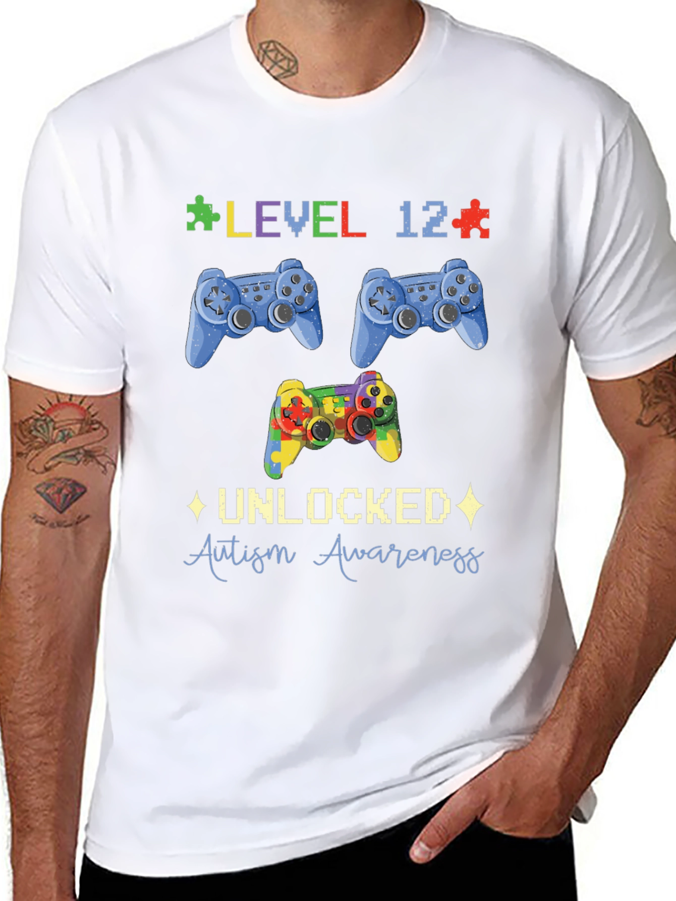 Level 12 Unlocked Autism Awareness T-Shirt