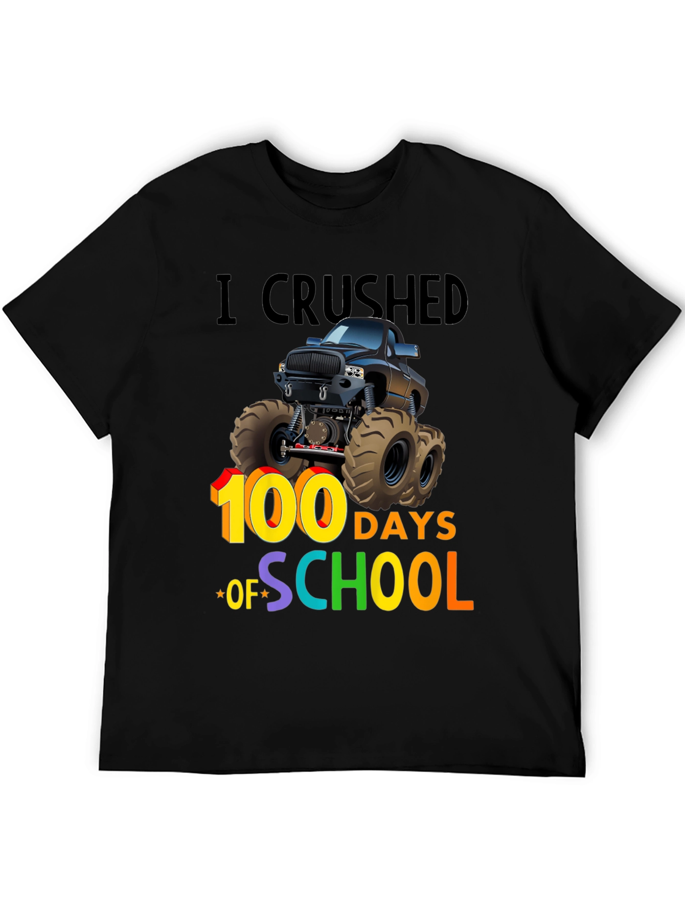 100 Days of School Monster Truck T-Shirt