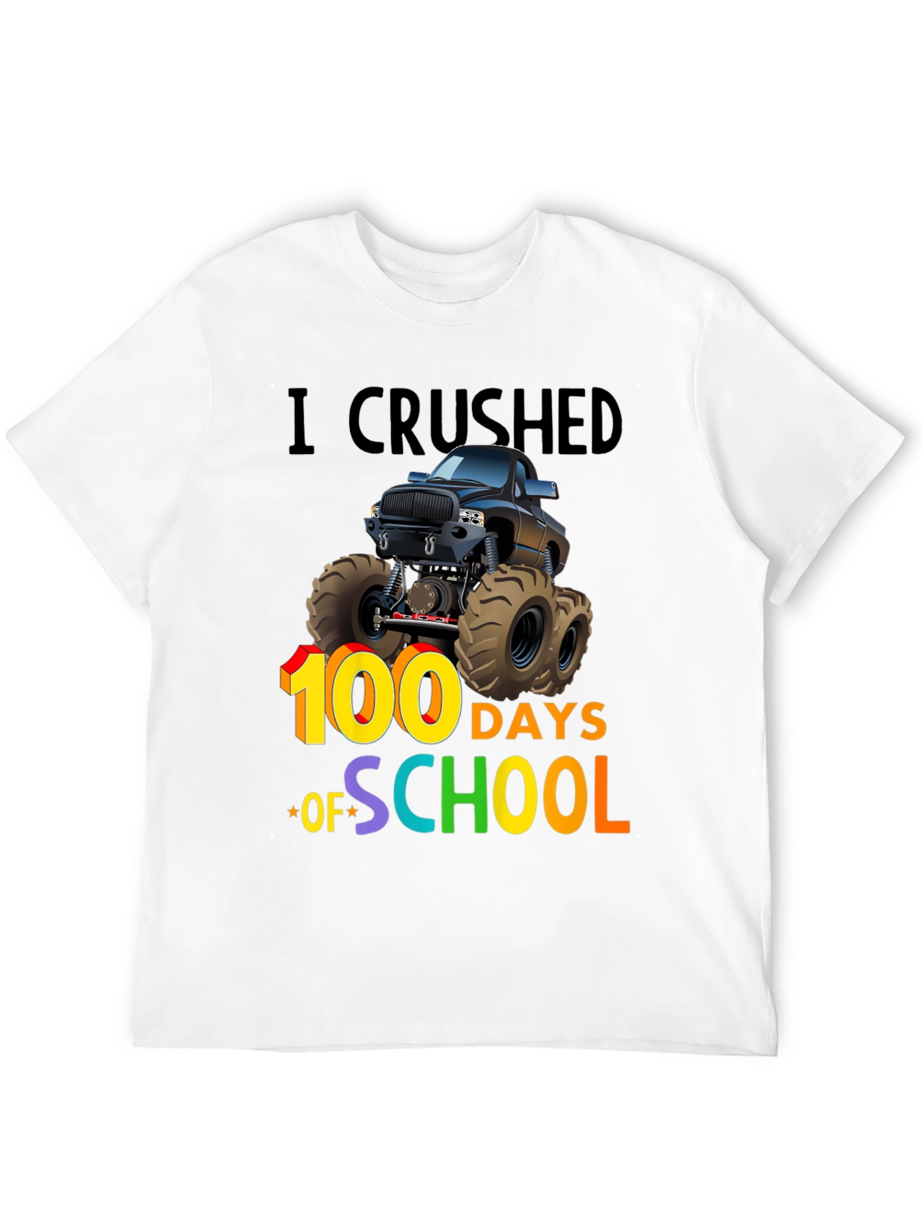 100 Days of School Monster Truck T-Shirt