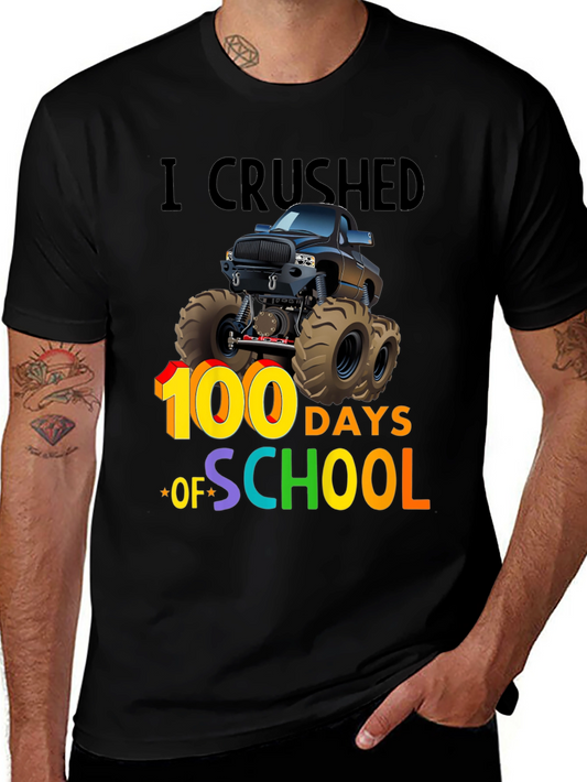 100 Days of School Monster Truck T-Shirt