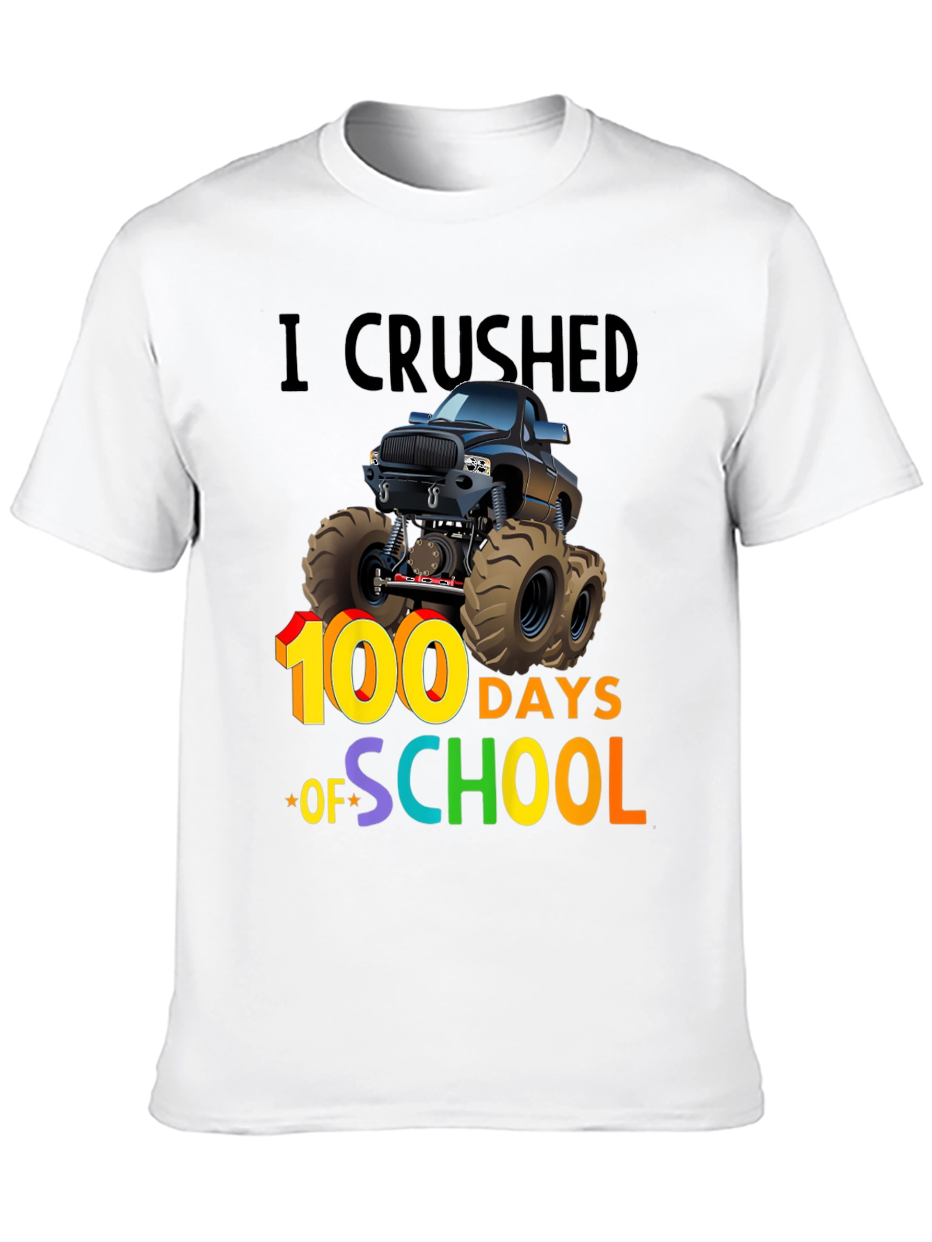 100 Days of School Monster Truck T-Shirt