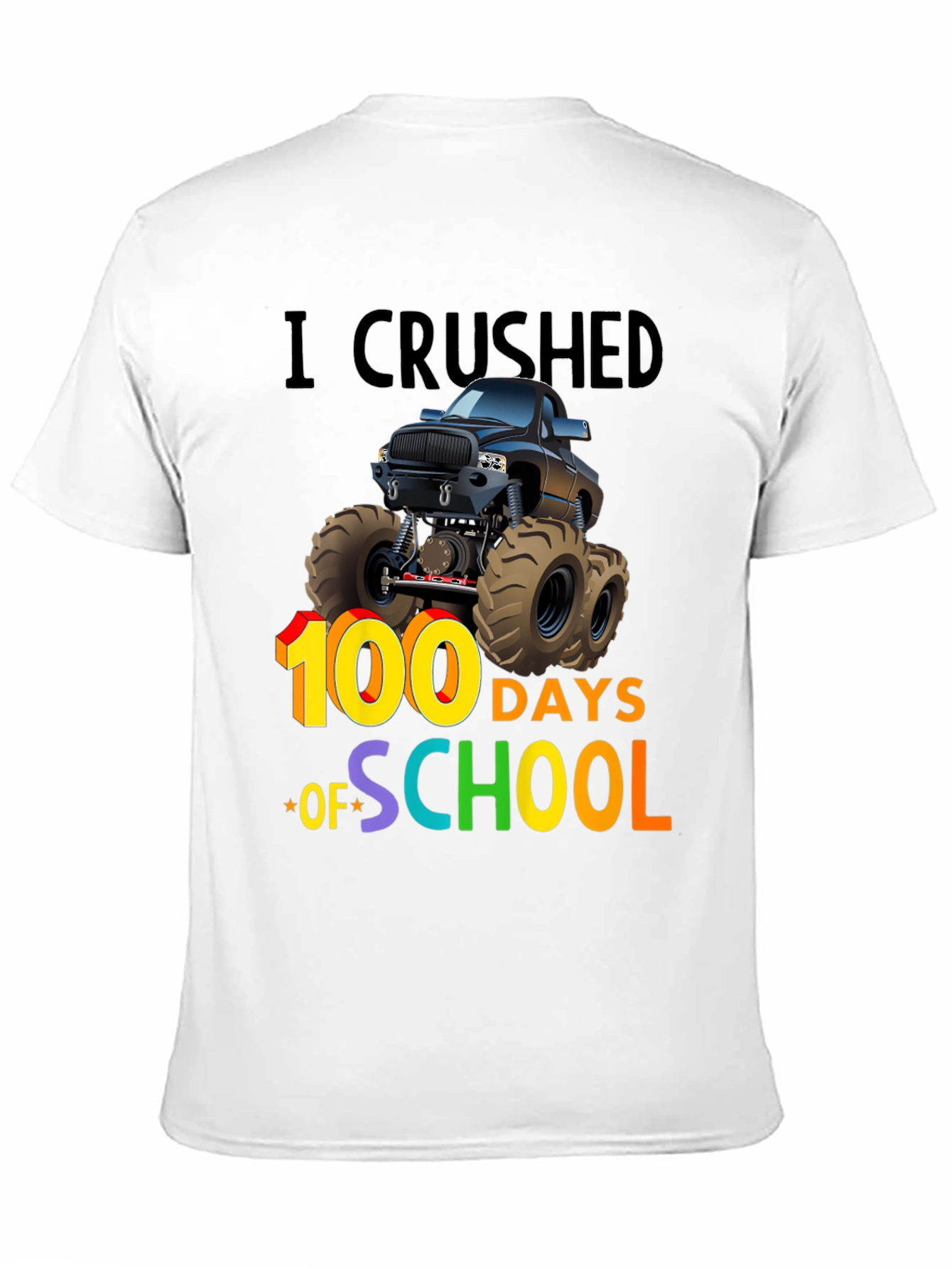 100 Days of School Monster Truck T-Shirt