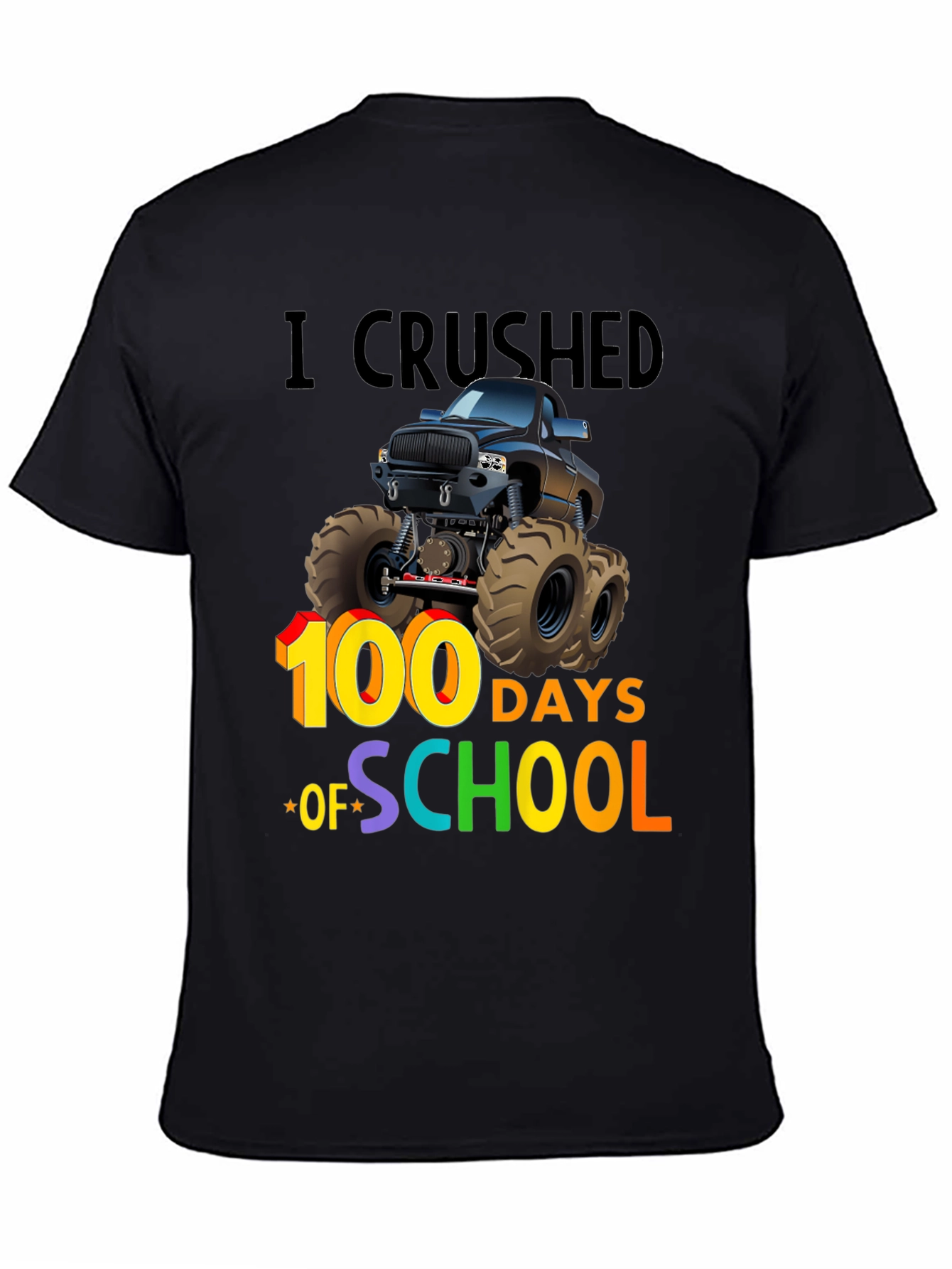 100 Days of School Monster Truck T-Shirt