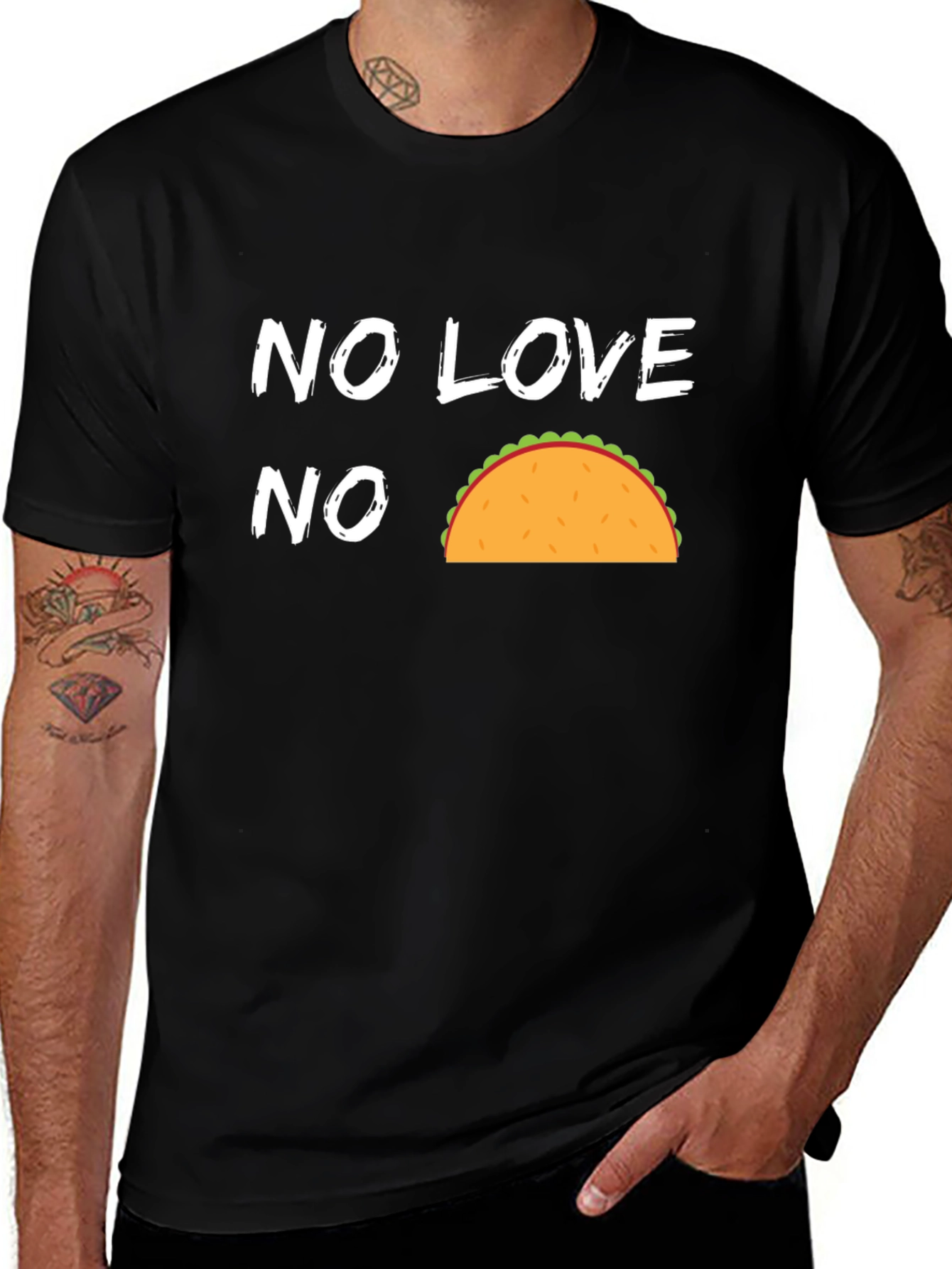 No Love No Taco Funny Graphic T-Shirt