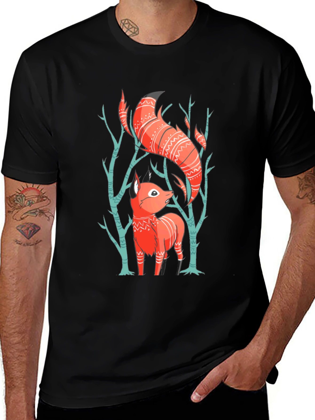 Fox Graphic Tee - Forest Animal Shirt