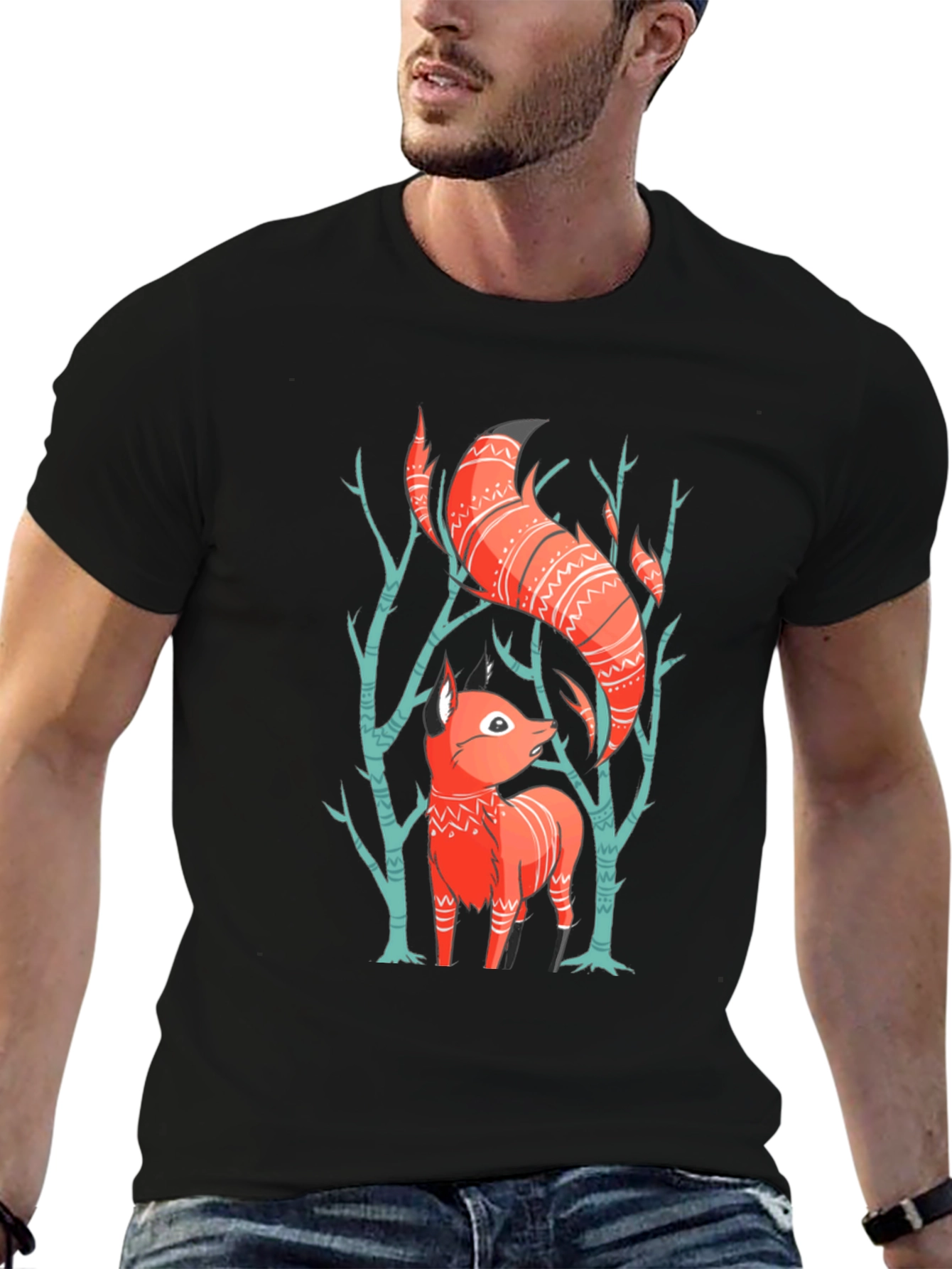 Fox Graphic Tee - Forest Animal Shirt