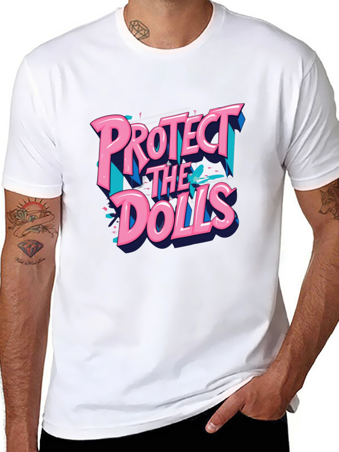 Protect The Dolls Graphic T-Shirt - Black