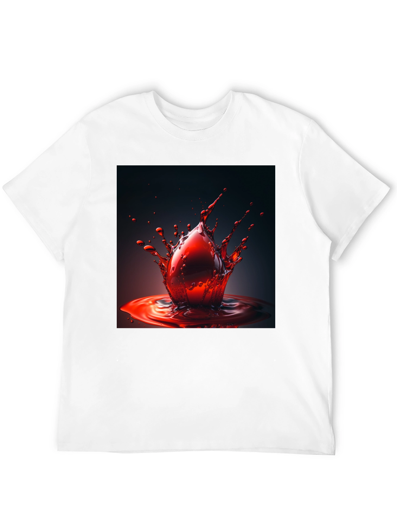 Blood Drop Tee - Bold Graphic Print Black Shirt