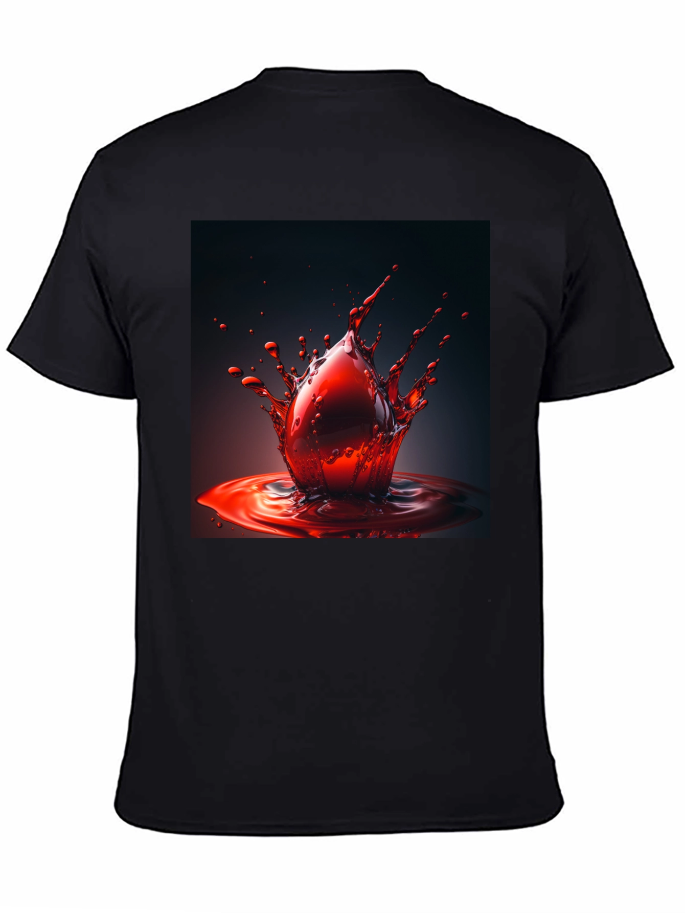 Blood Drop Tee - Bold Graphic Print Black Shirt