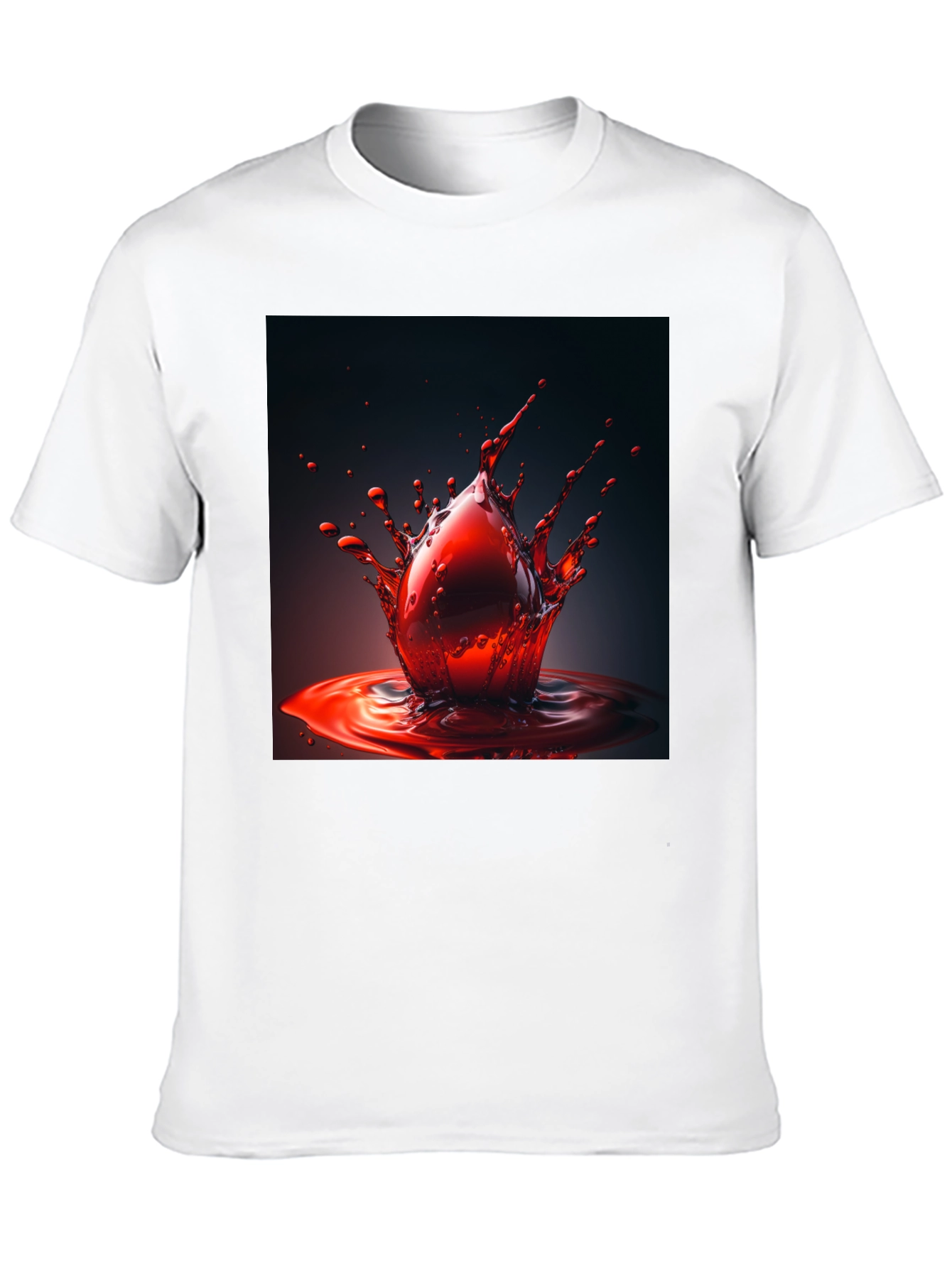 Blood Drop Tee - Bold Graphic Print Black Shirt