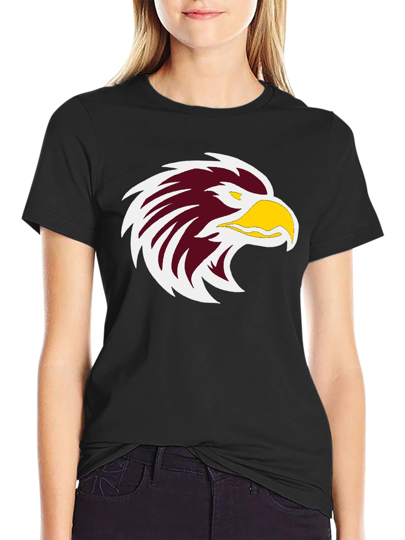 Bold Eagle Graphic Print Black T-Shirt