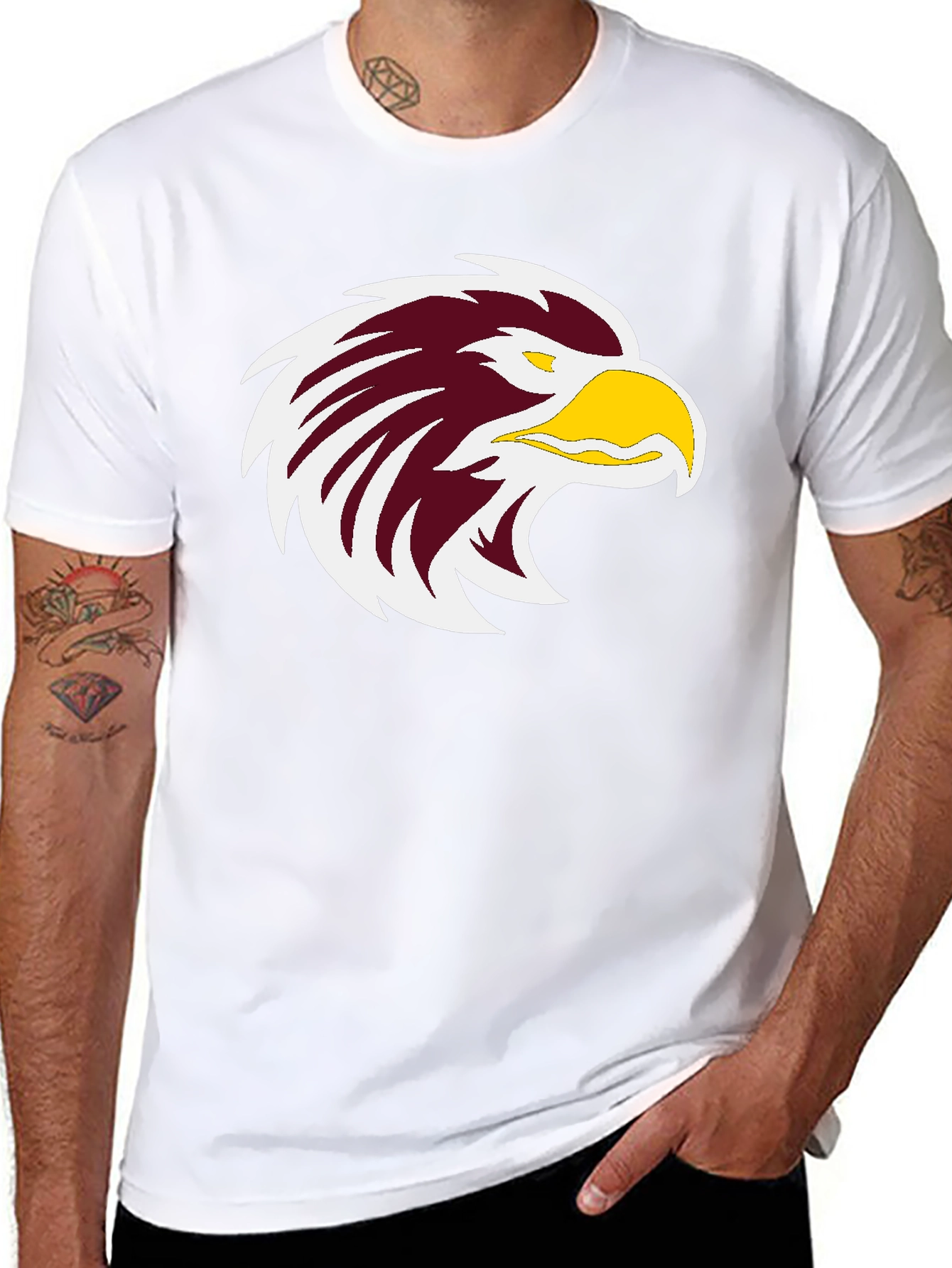 Bold Eagle Graphic Print Black T-Shirt