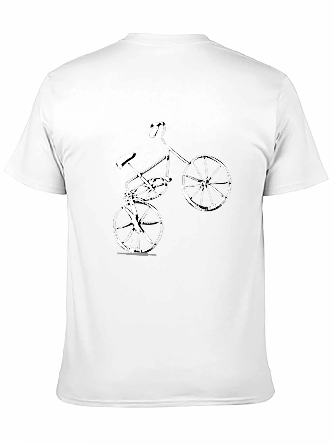 Mens Black T-Shirt with Bike Graphic