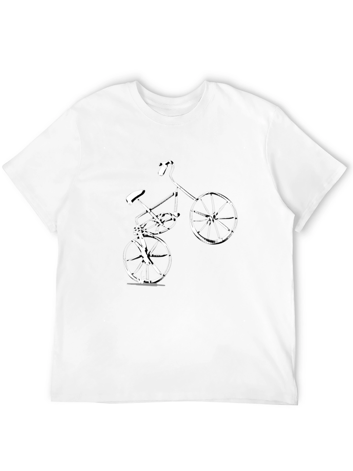 Mens Black T-Shirt with Bike Graphic