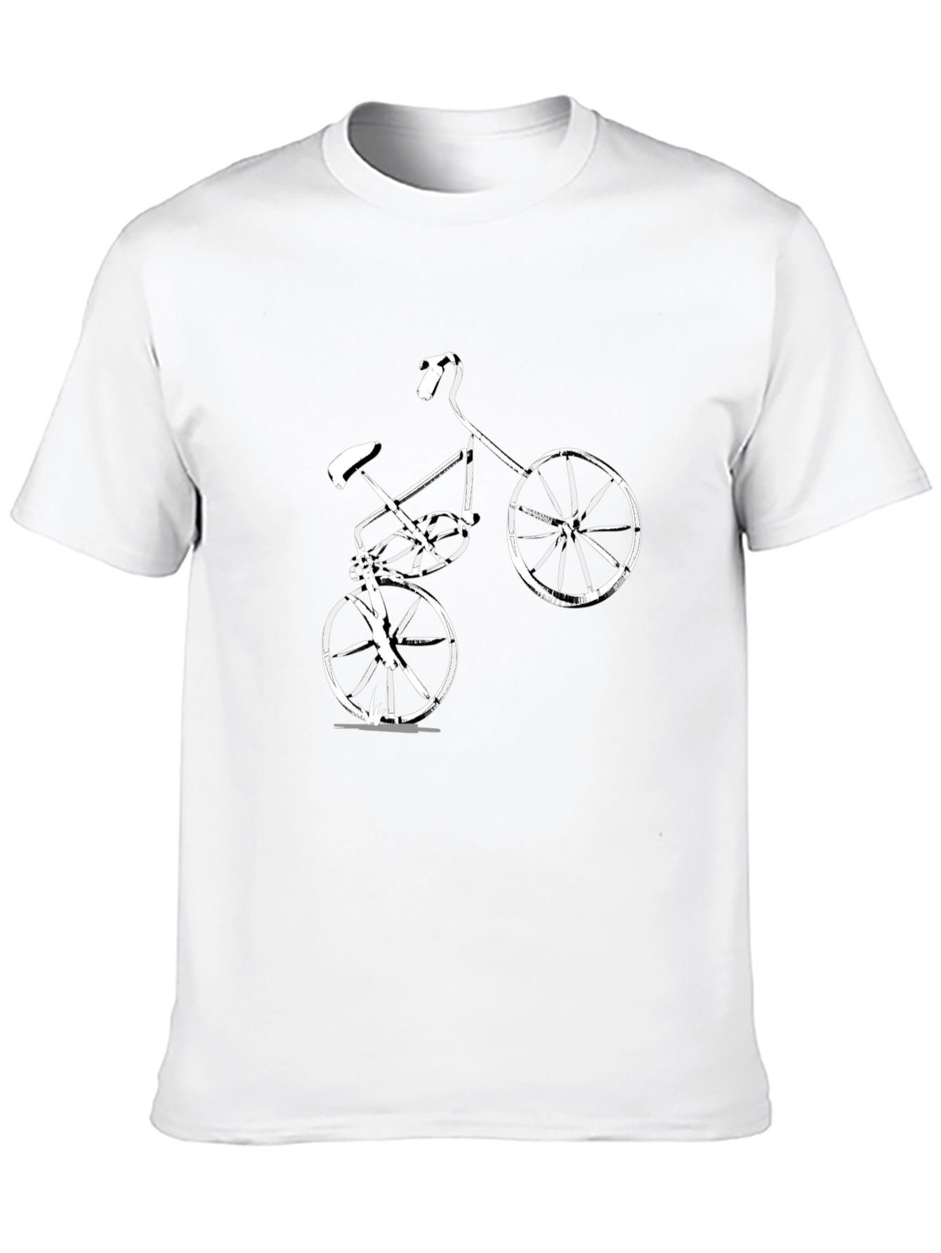 Mens Black T-Shirt with Bike Graphic