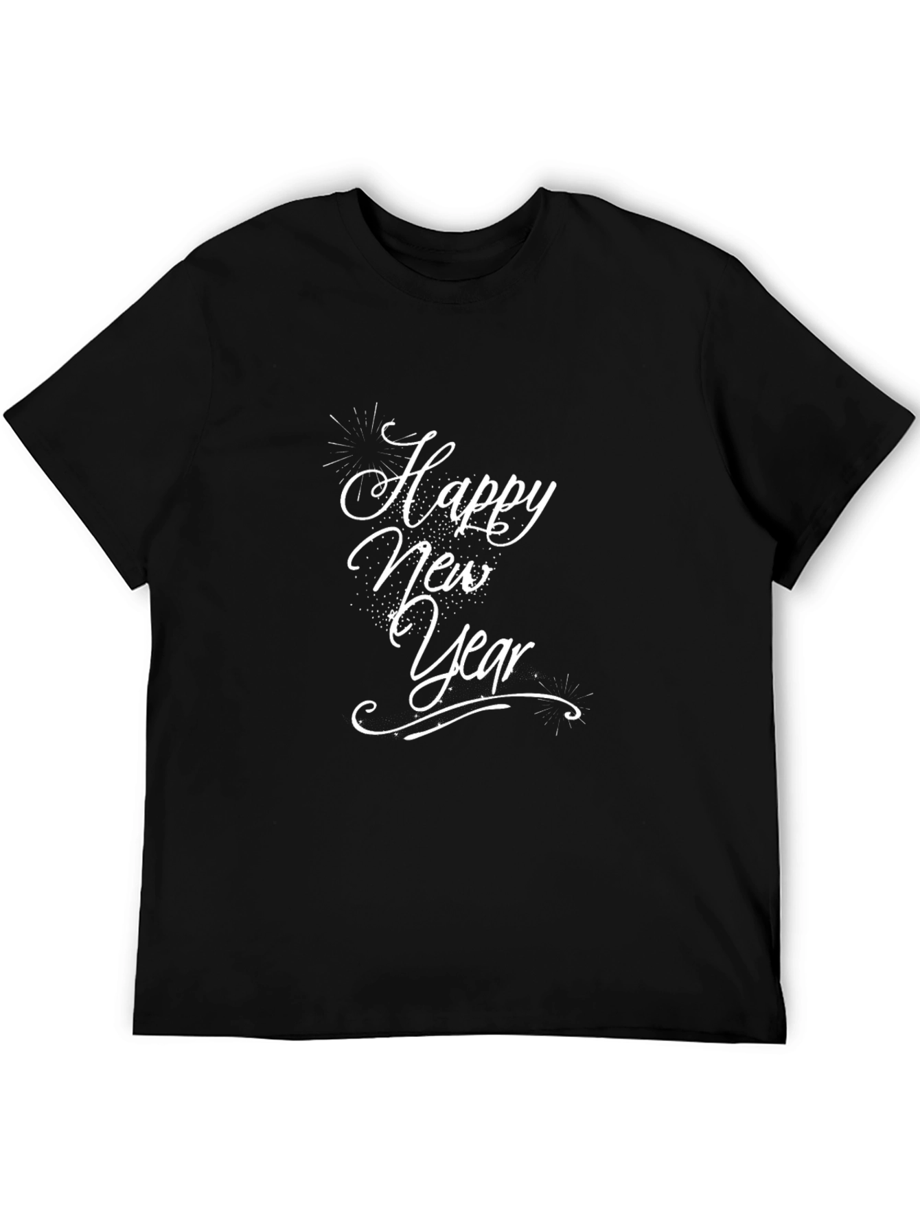 Happy New Year Black Cotton Tee