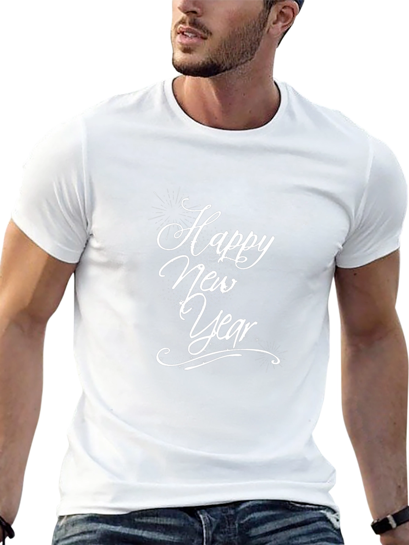 Happy New Year Black Cotton Tee
