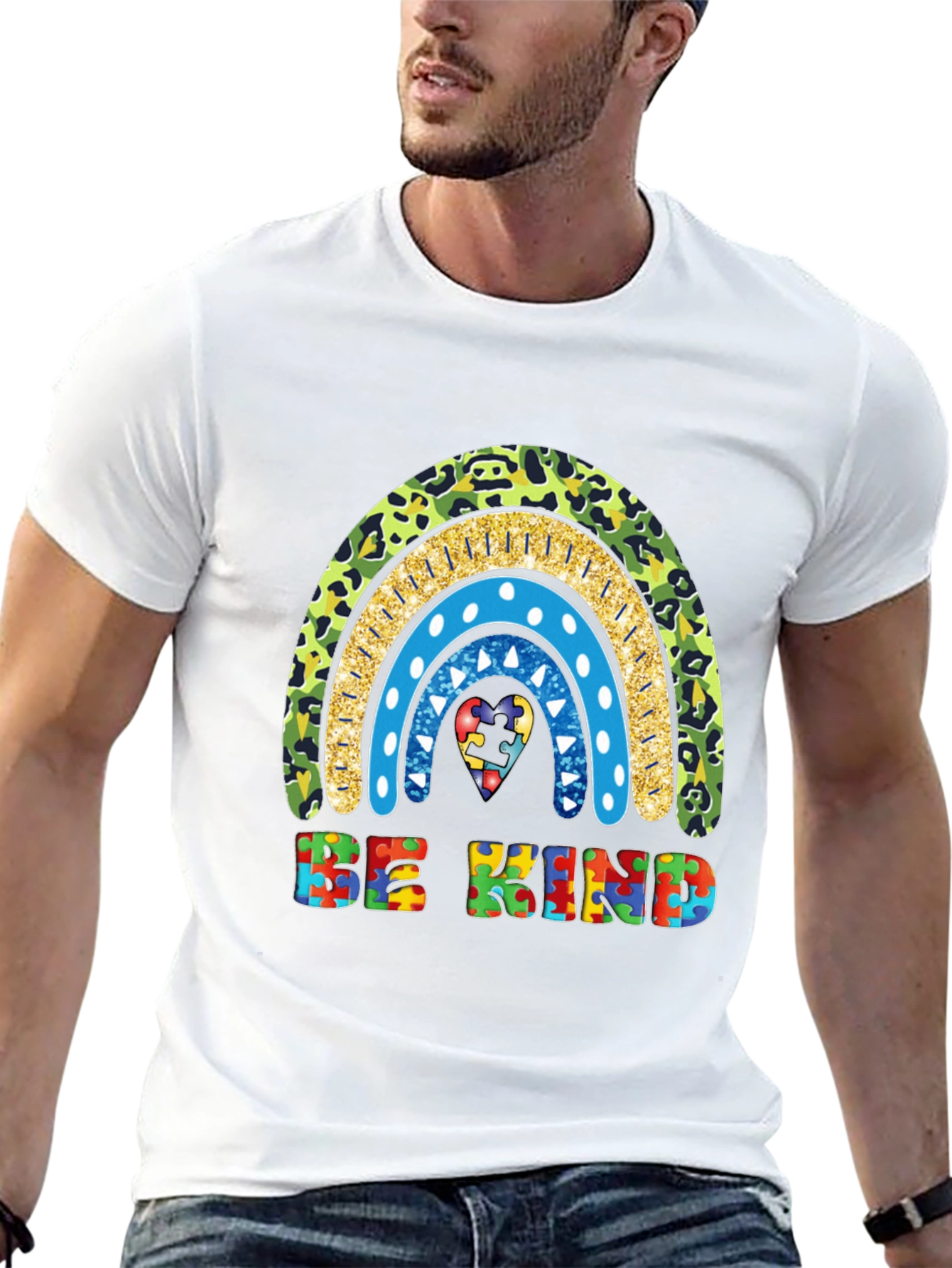 Be Kind Autism Awareness Rainbow T-Shirt