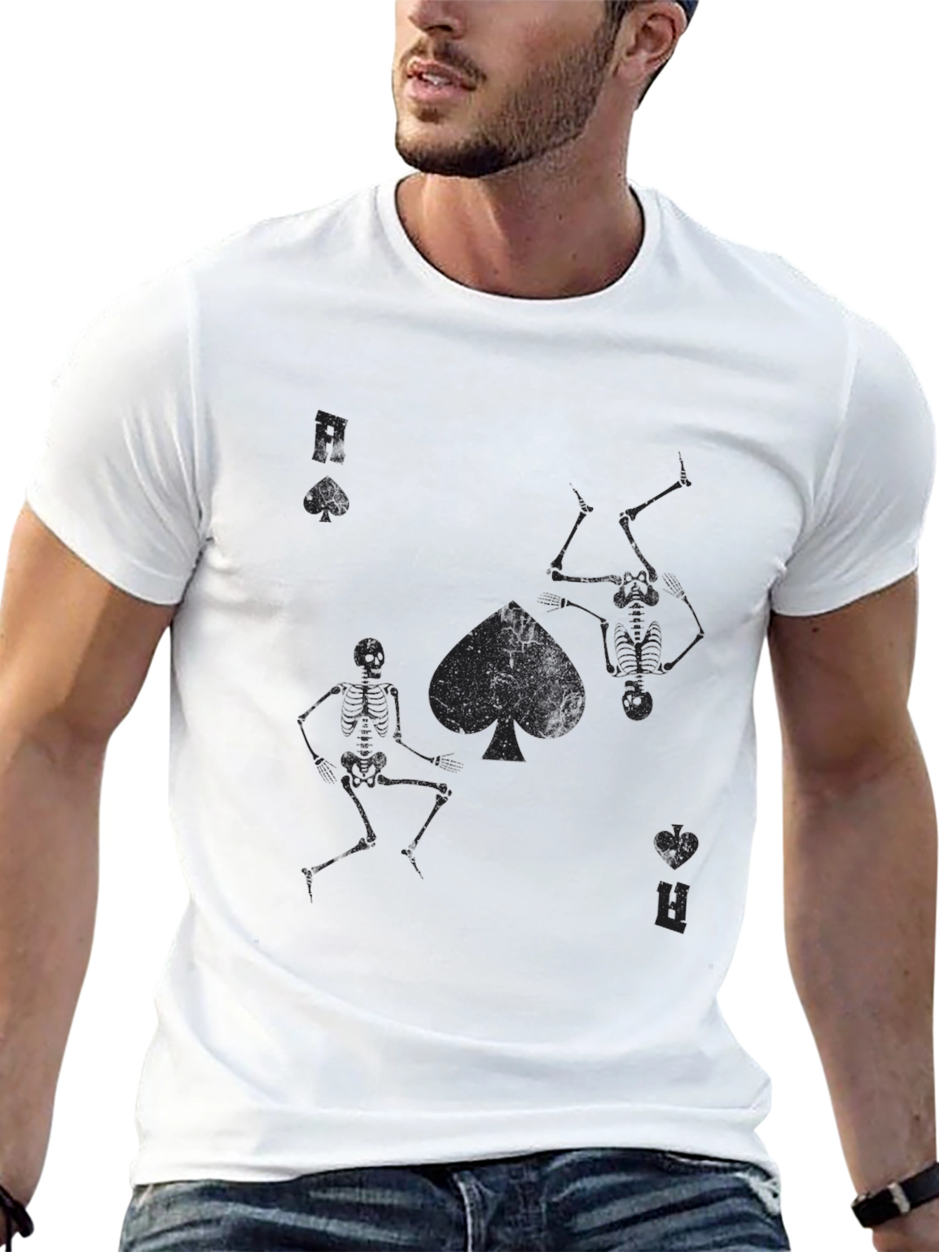 Black Ace of Spades Skeleton T-Shirt