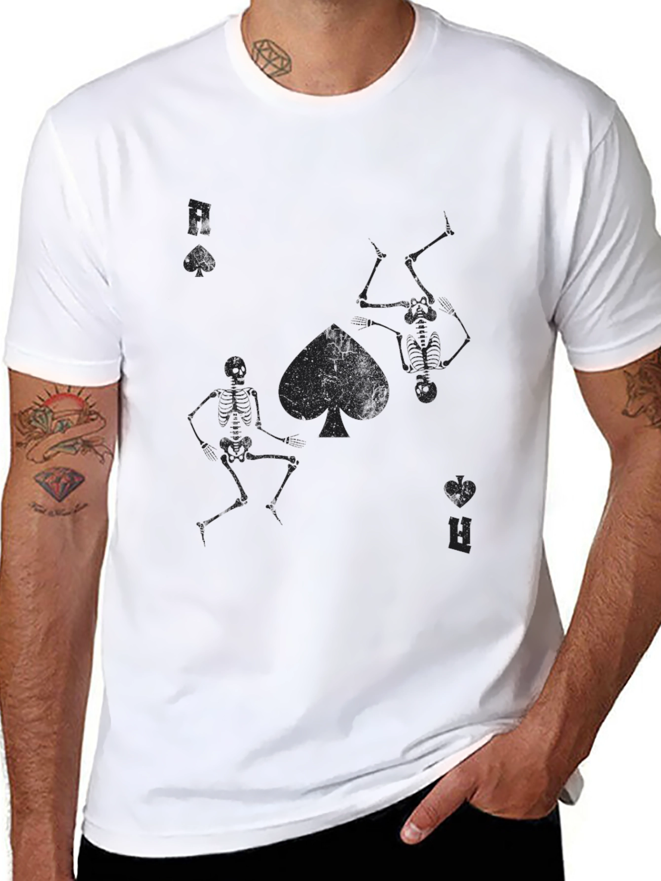 Black Ace of Spades Skeleton T-Shirt
