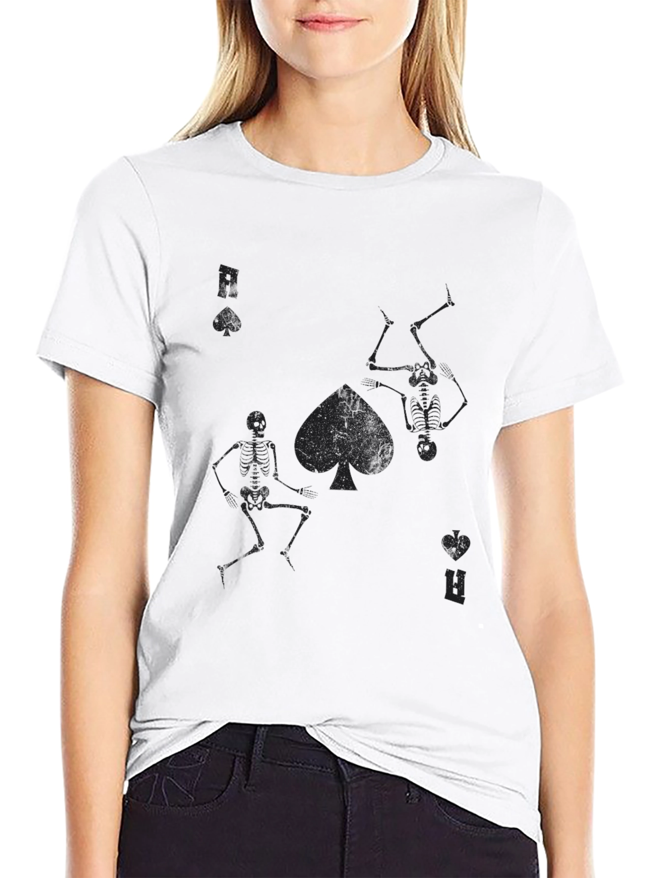 Black Ace of Spades Skeleton T-Shirt