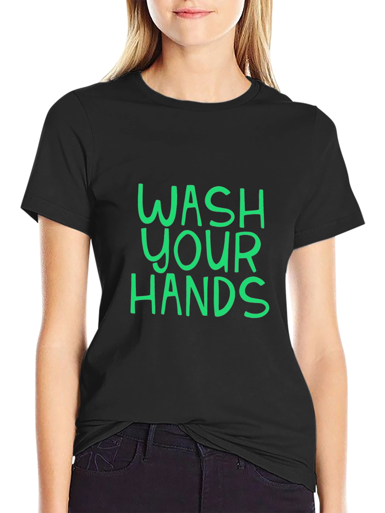 Wash Your Hands Graphic Tee - Black Unisex T-Shirt