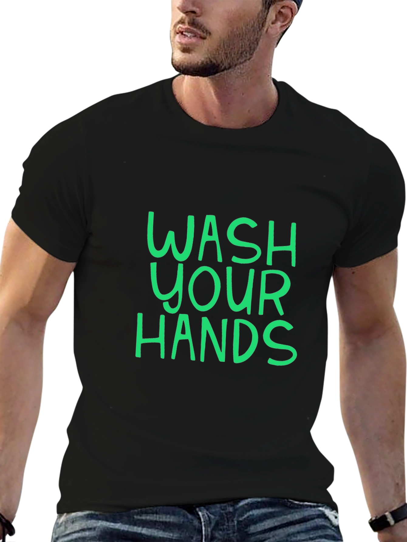 Wash Your Hands Graphic Tee - Black Unisex T-Shirt