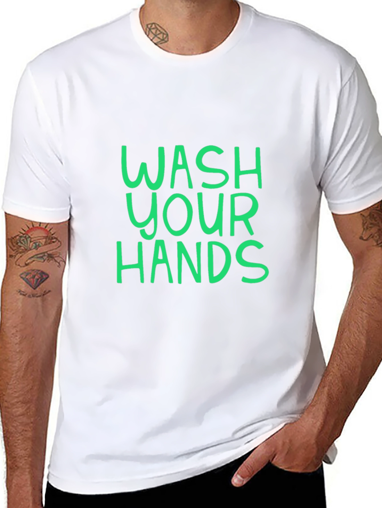 Wash Your Hands Graphic Tee - Black Unisex T-Shirt