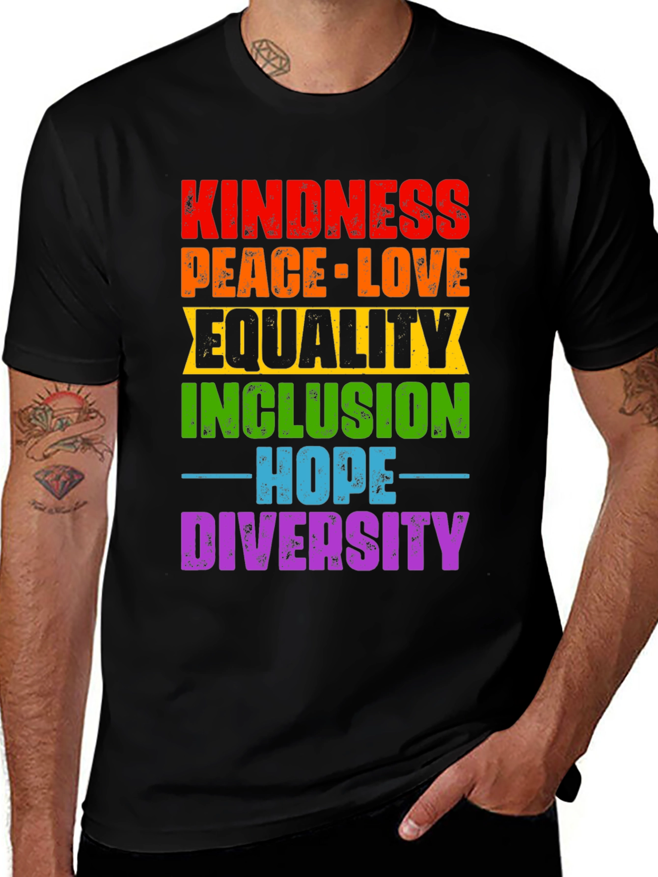 Kindness Peace Love Equality Inclusion Hope Diversity T-Shirt