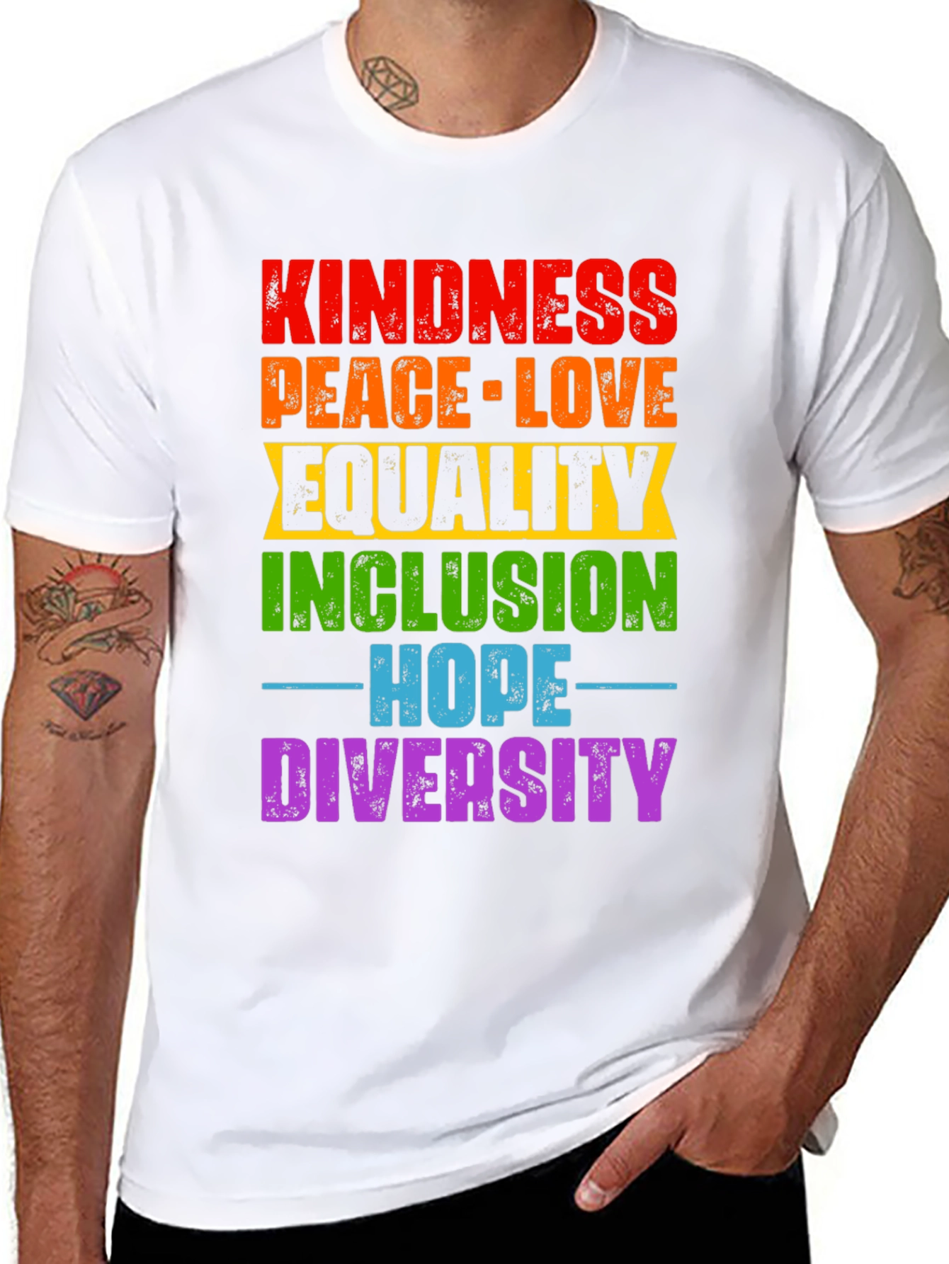 Kindness Peace Love Equality Inclusion Hope Diversity T-Shirt